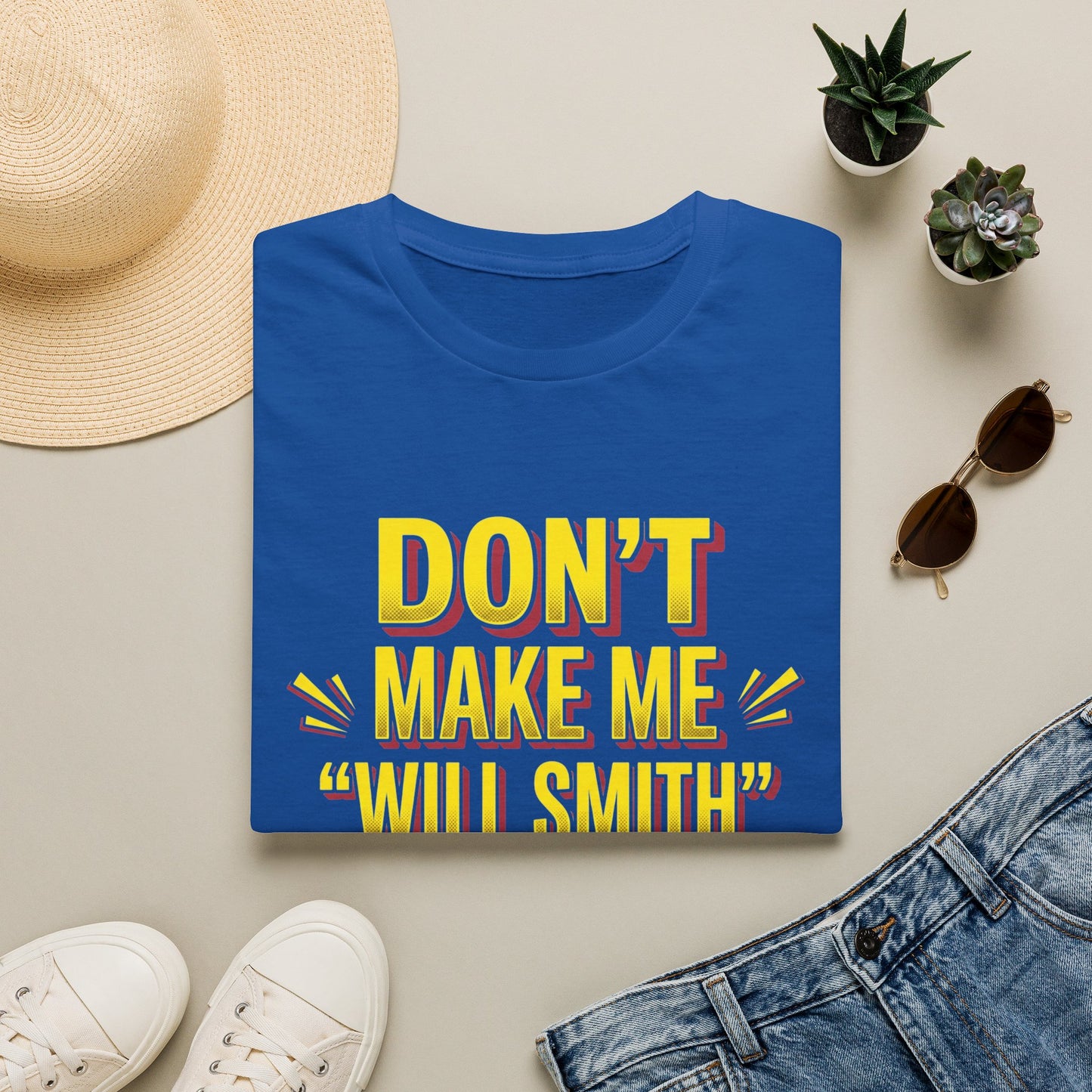 Don't Make Me "Will Smith" T-Shirt — Bold Yellow Graphic Tee