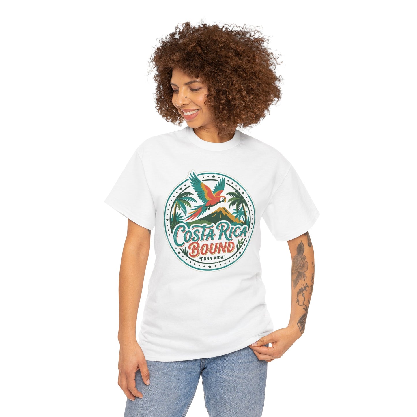 Costa Rica Bound T-Shirt — Tropical Parrot Travel Tee Printify