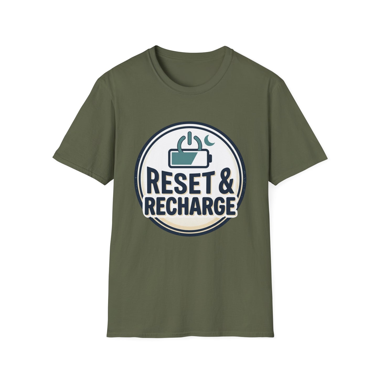 Reset & Recharge T-Shirt — Self-Care Relaxation Graphic Tee