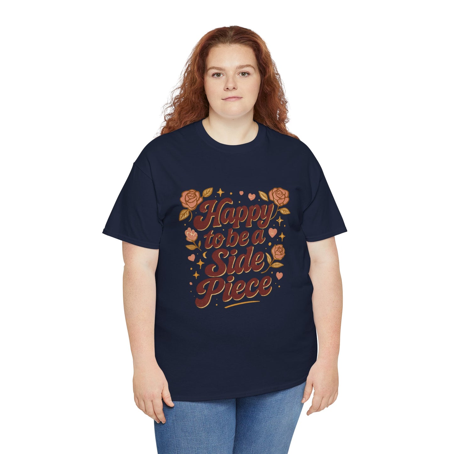 Happy to Be a Side Piece Tee — Retro Floral Statement T-Shirt