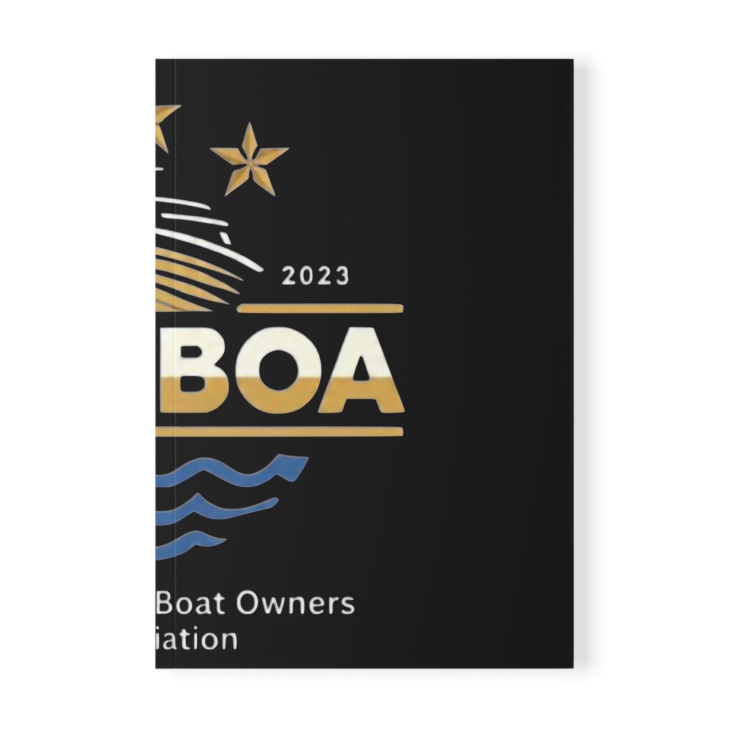 A5 Notebook — DMV Boat Owners Association 2023 Gold & Navy Softcover