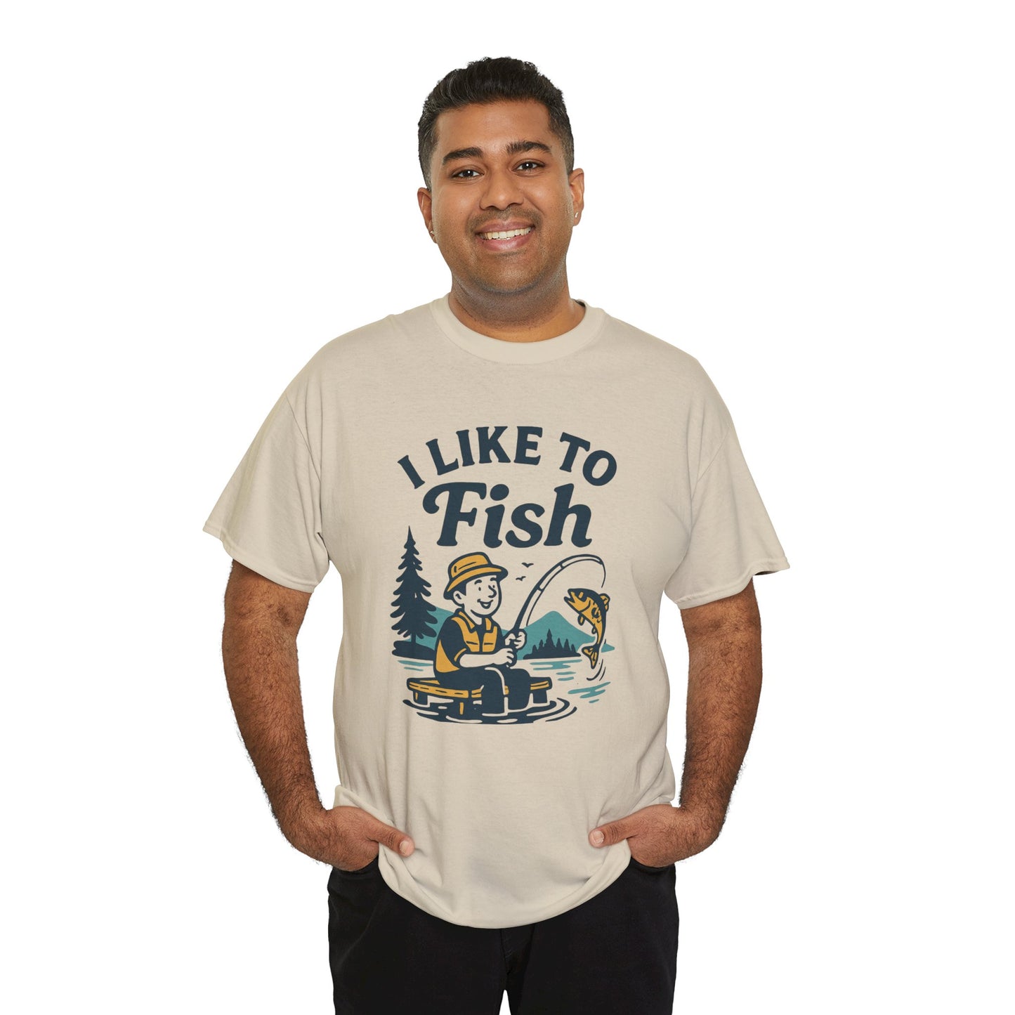 Fishing T-Shirt — "I Like to Fish" Vintage Outdoors Tee