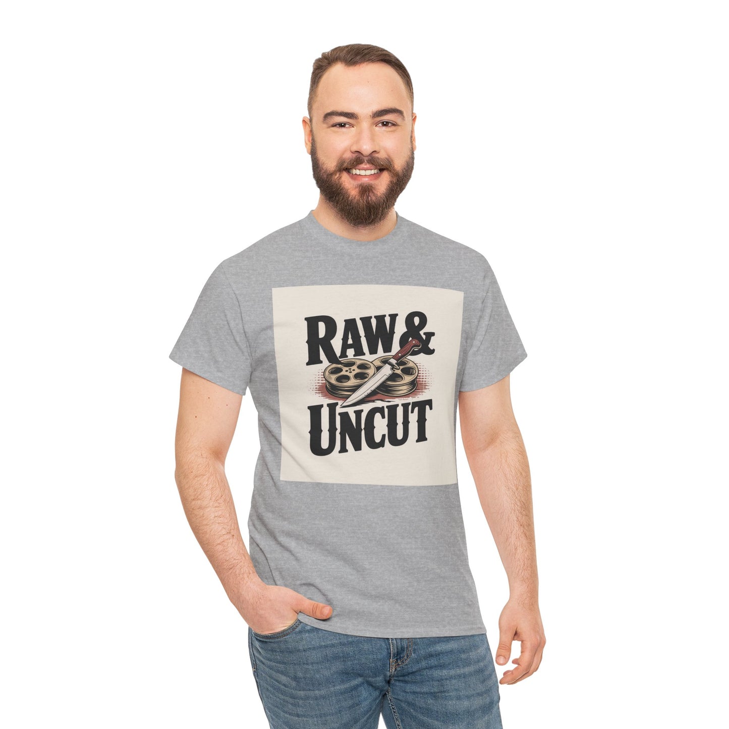 Raw & Uncut Graphic Tee — Vintage Film Reel Movie Lover T-Shirt