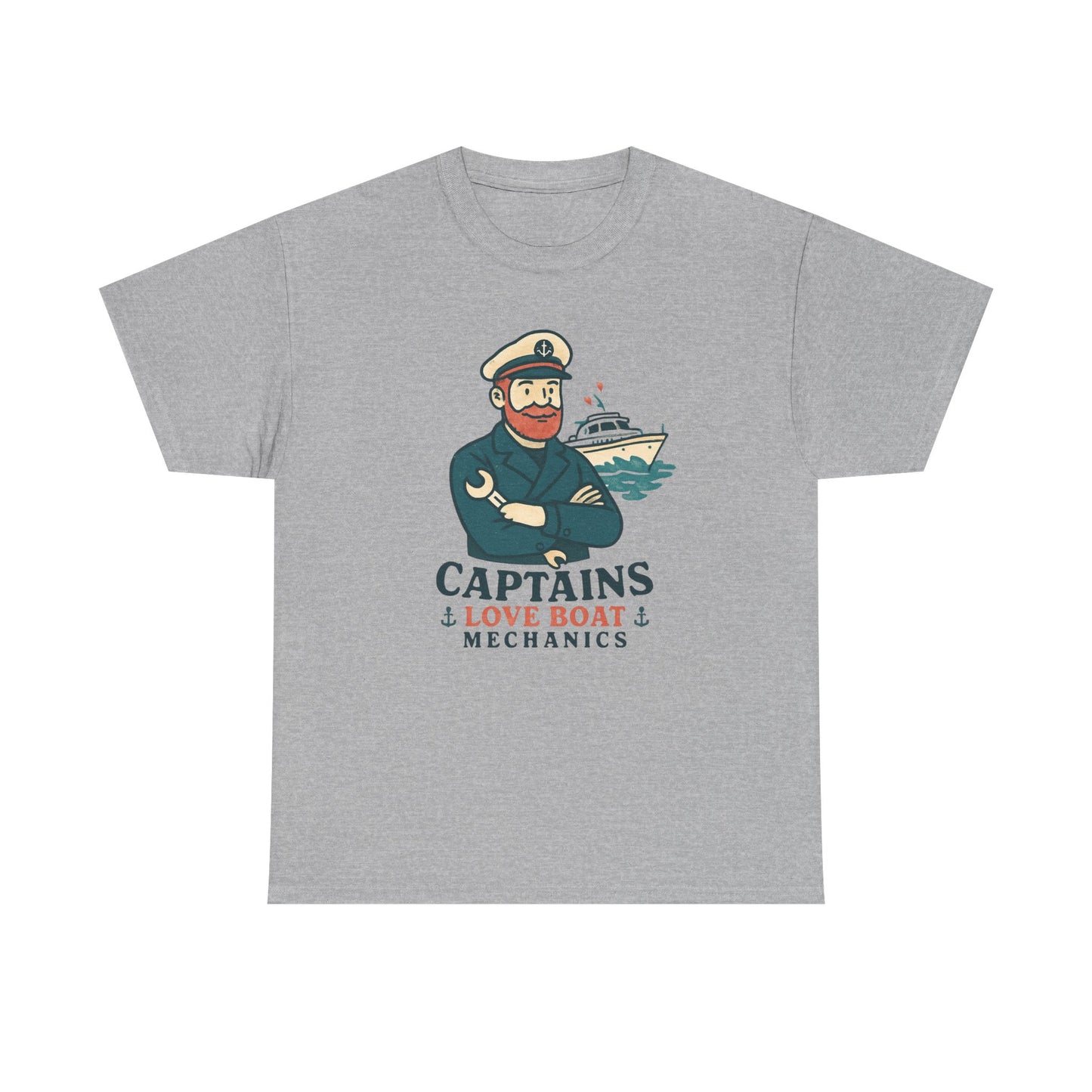 Captain Mechanics T‑Shirt — "Captains Love Boat Mechanics" Nautical Crew Tee