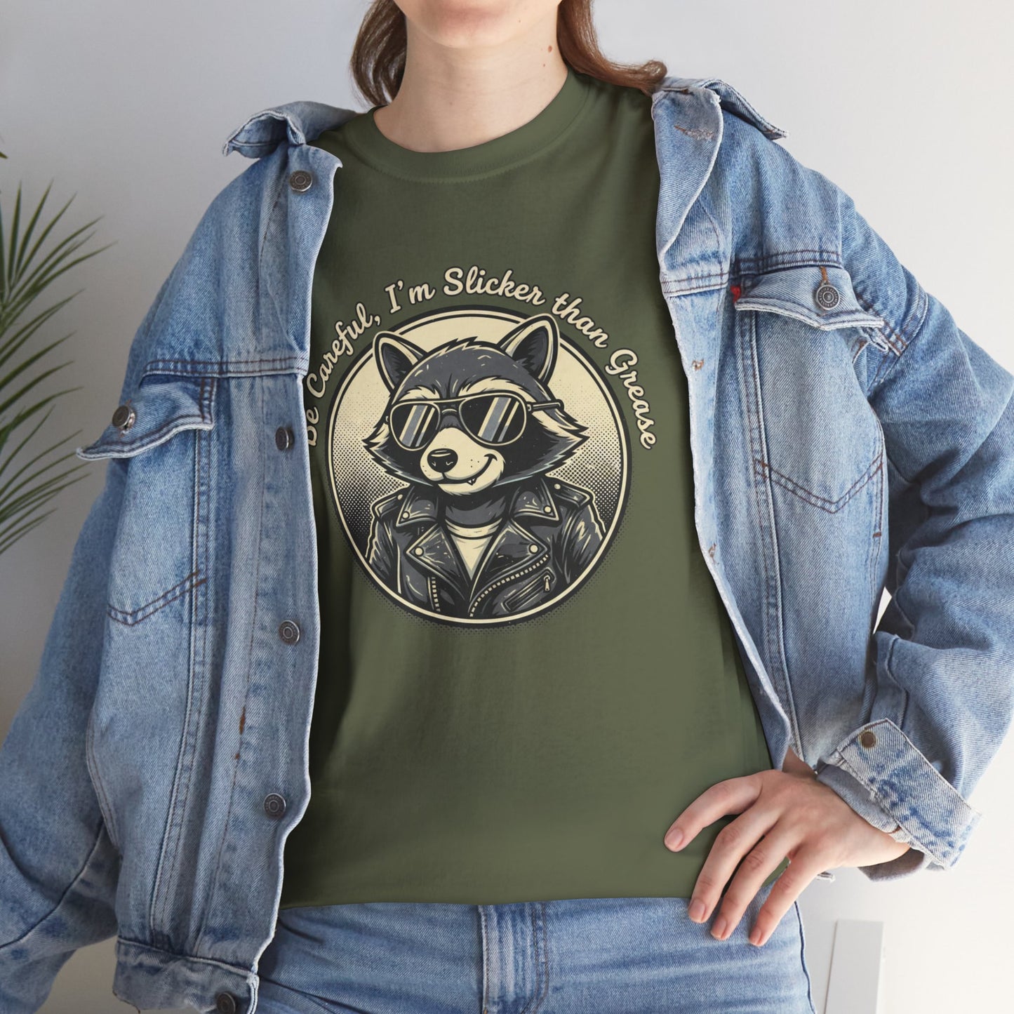 Raccoon Detective Graphic Tee — "Be Careful I’m Watching Your Snacks" Vintage Badge T-Shirt