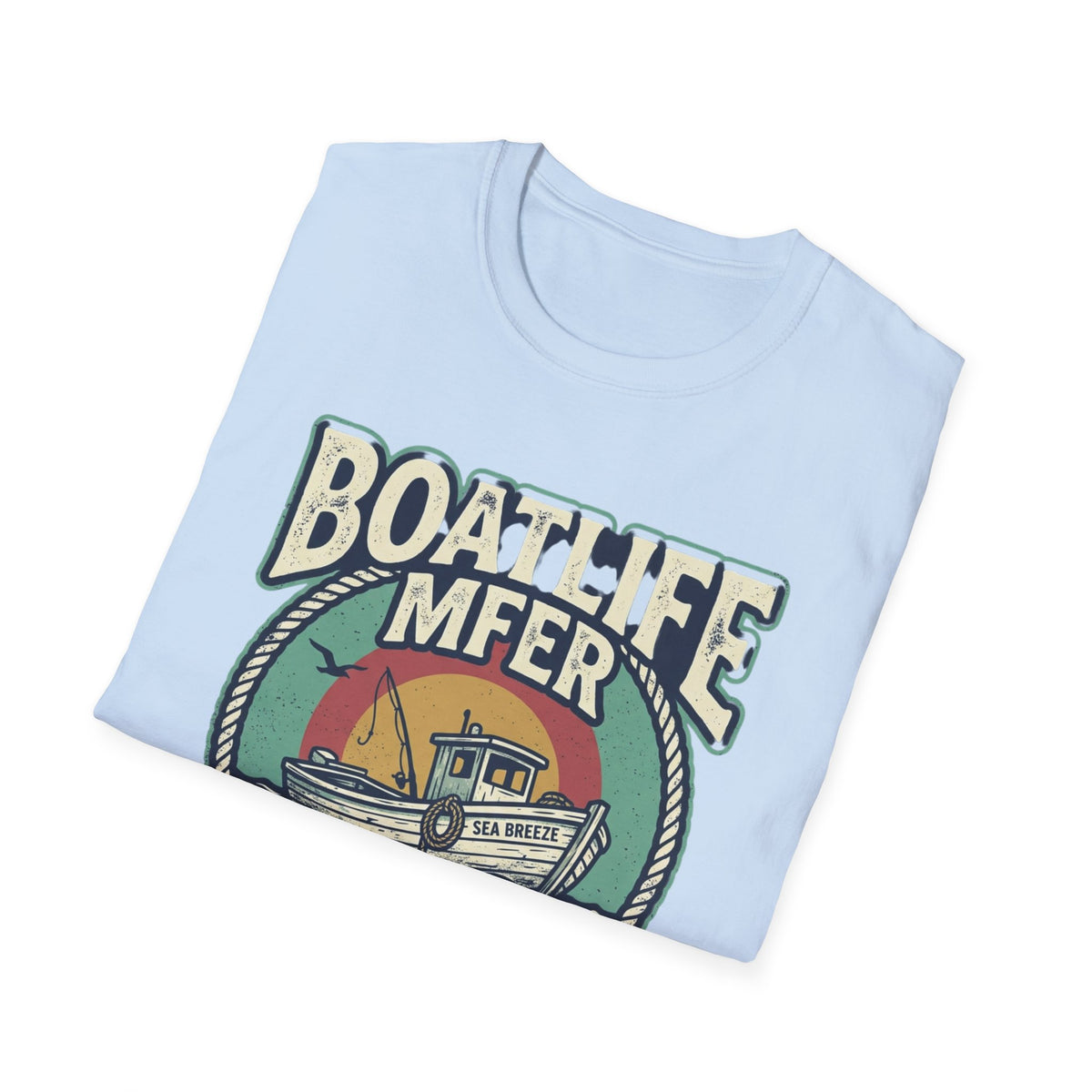 Boat Life T-Shirt – Vintage Fishing Boat Graphic 'Boat Life MFER' Tee