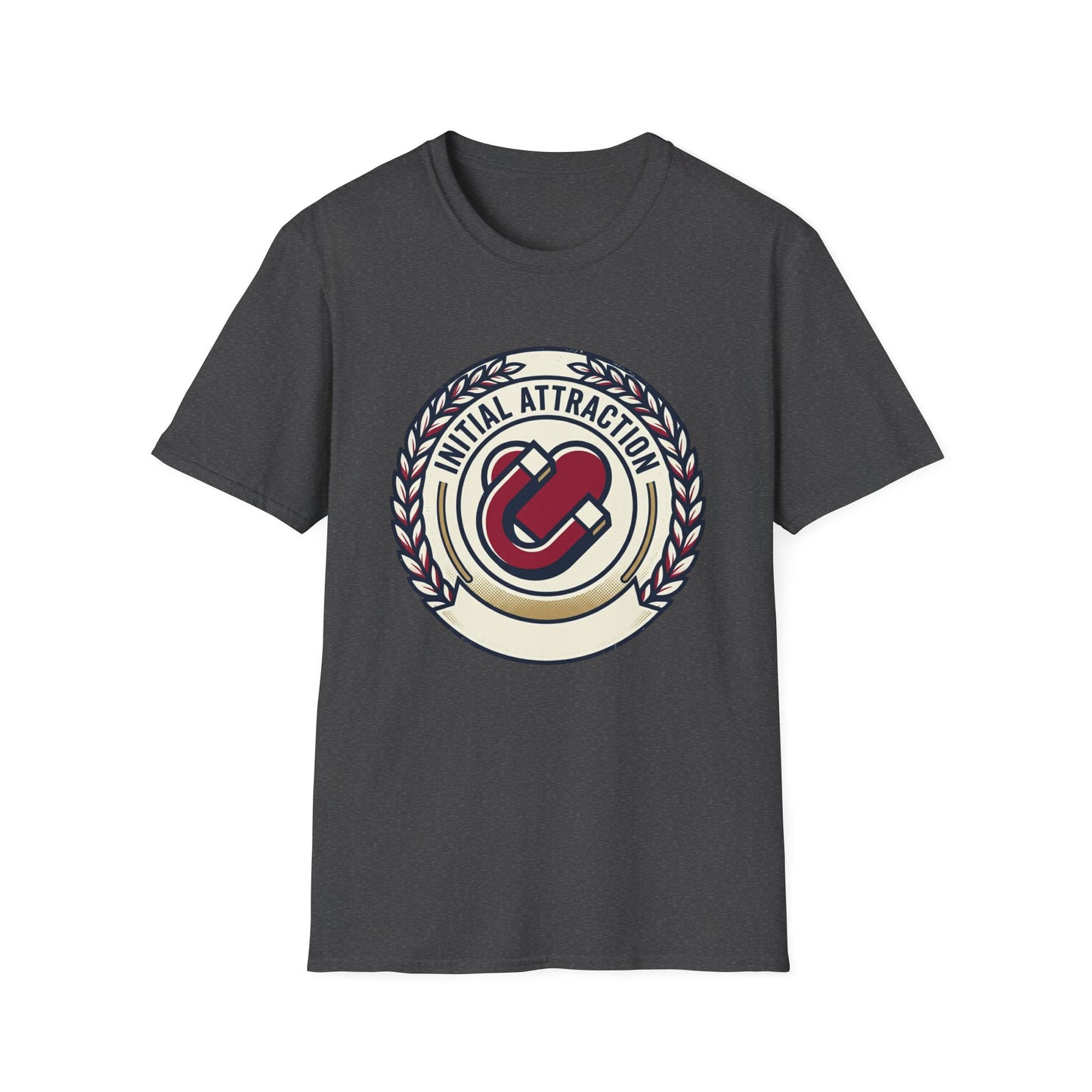 Initial Attraction T-Shirt — Retro Badge Heart Design