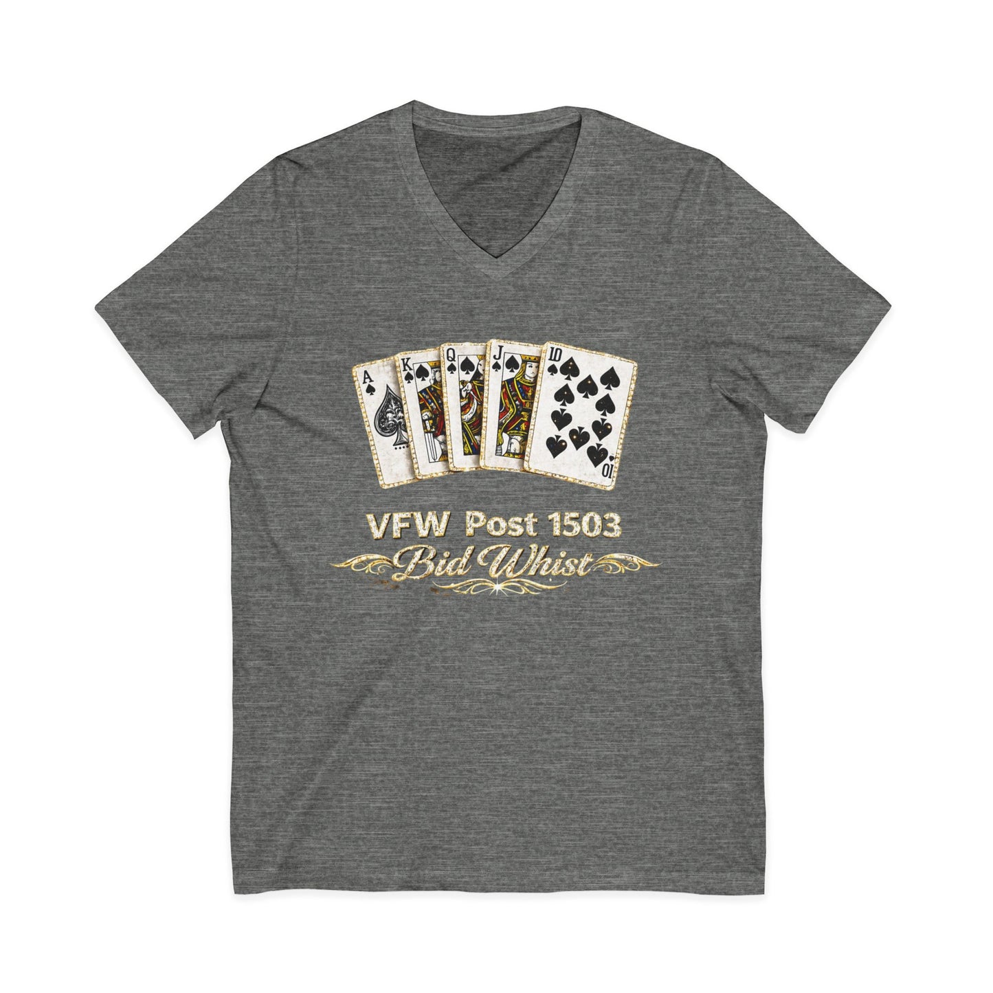 VFW Post 1106 'Bad Beats' Poker Card V-Neck Tee