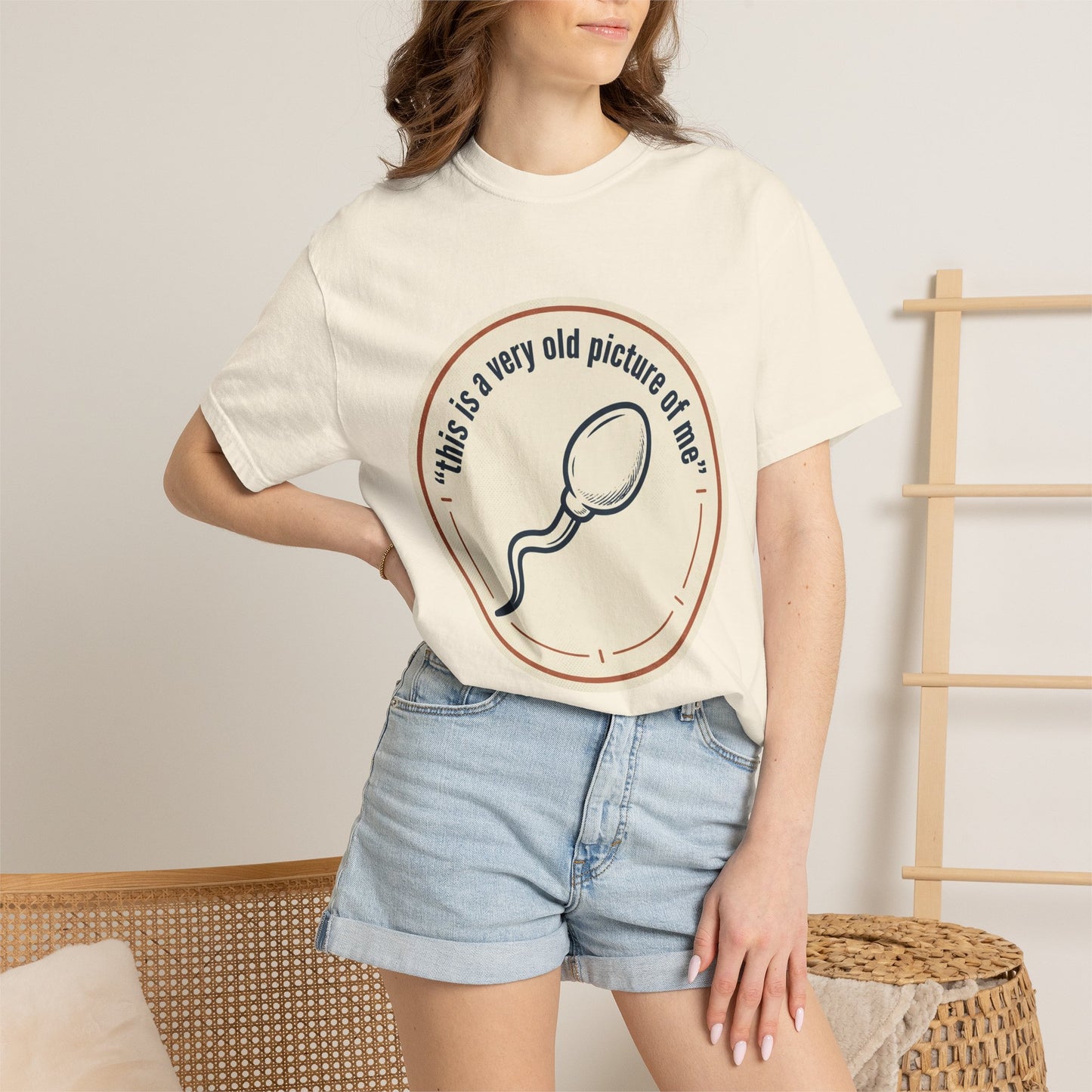 Vintage Sperm Graphic T-Shirt — "this is a very old picture of me"