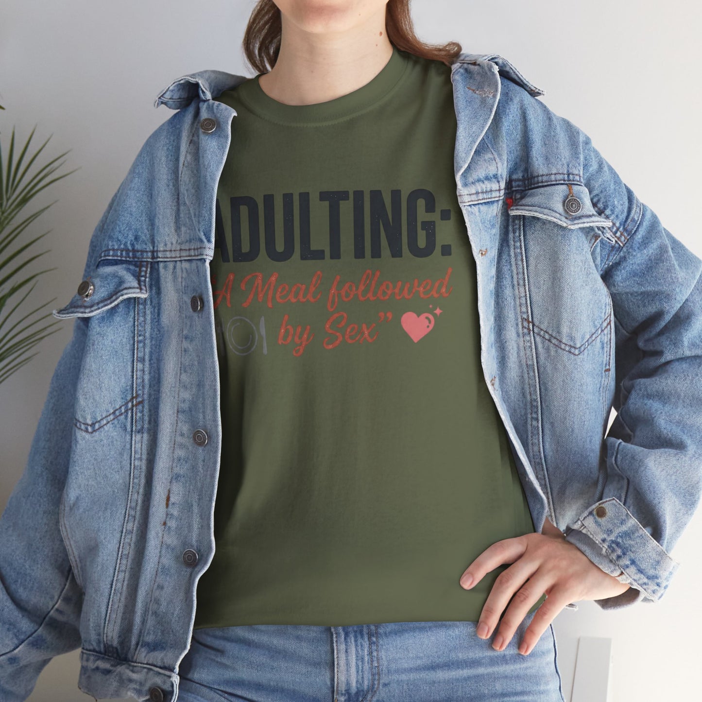 Adulting T‑Shirt – "Adulting: A Meal Followed by Sex" Funny Graphic Tee Printify