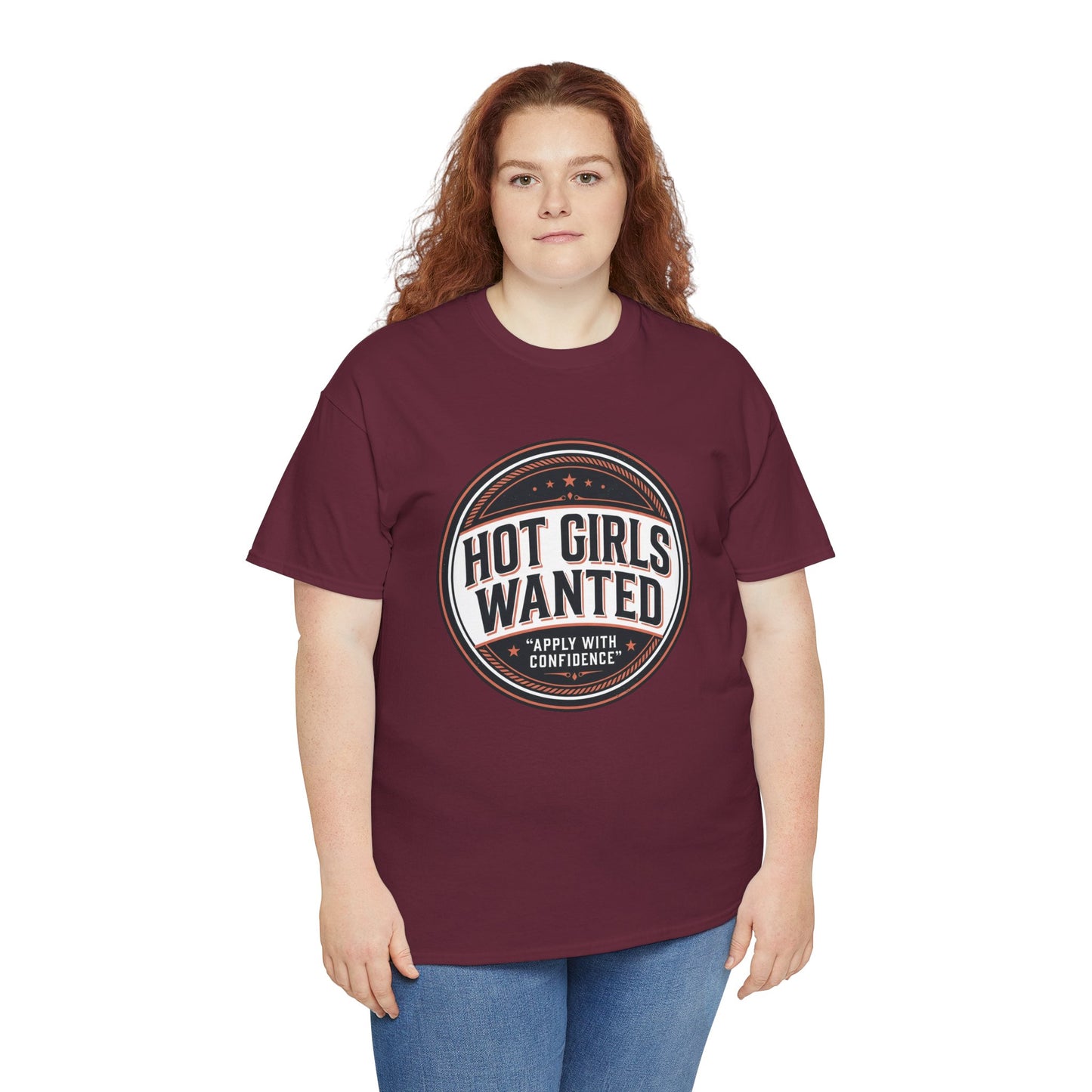 T-Shirt — "Hot Girls Wanted" Retro Badge Tee