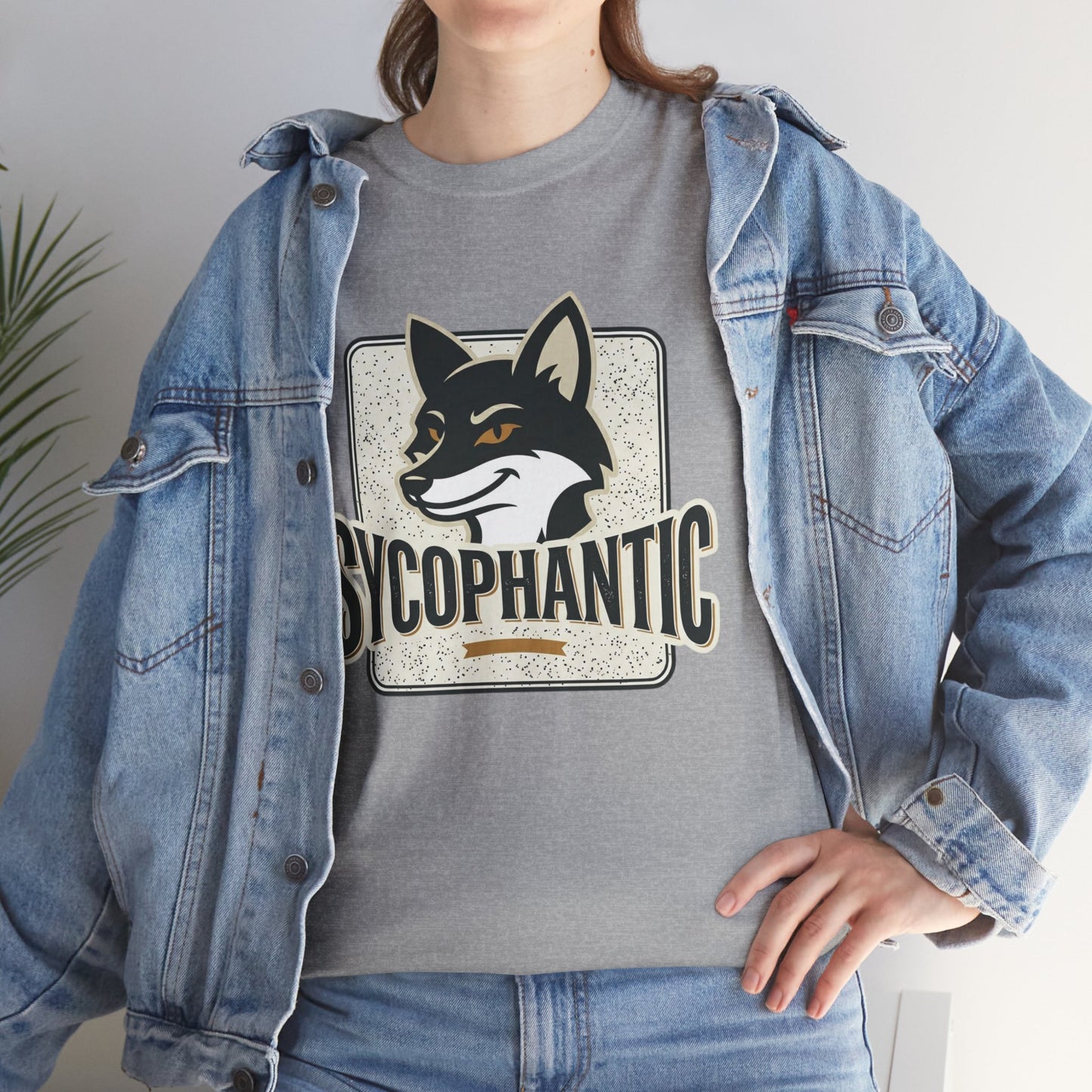 Sycophantic Fox Graphic Tee — Retro Animal Logo T-Shirt