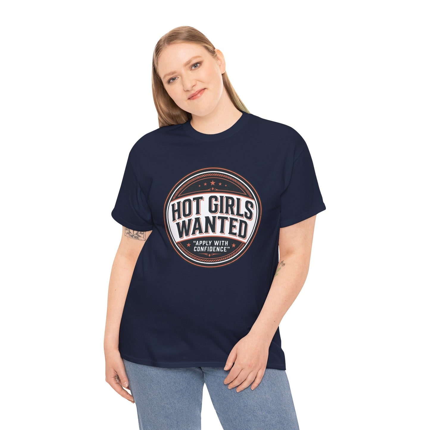 T-Shirt — "Hot Girls Wanted" Retro Badge Tee