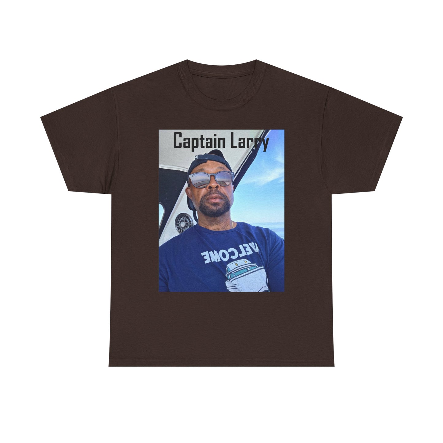 Custom Photo Print T-Shirt — Personalized Selfie Tee ("Welcome" Coffee Graphic) Printify