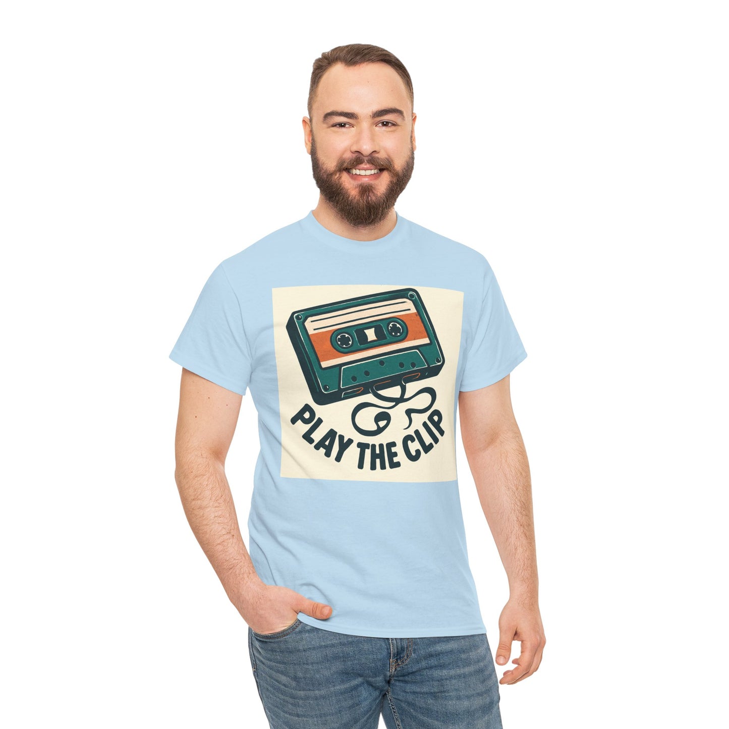Cassette Tape 'Play the Clip' T-Shirt — Retro Music Tee Printify
