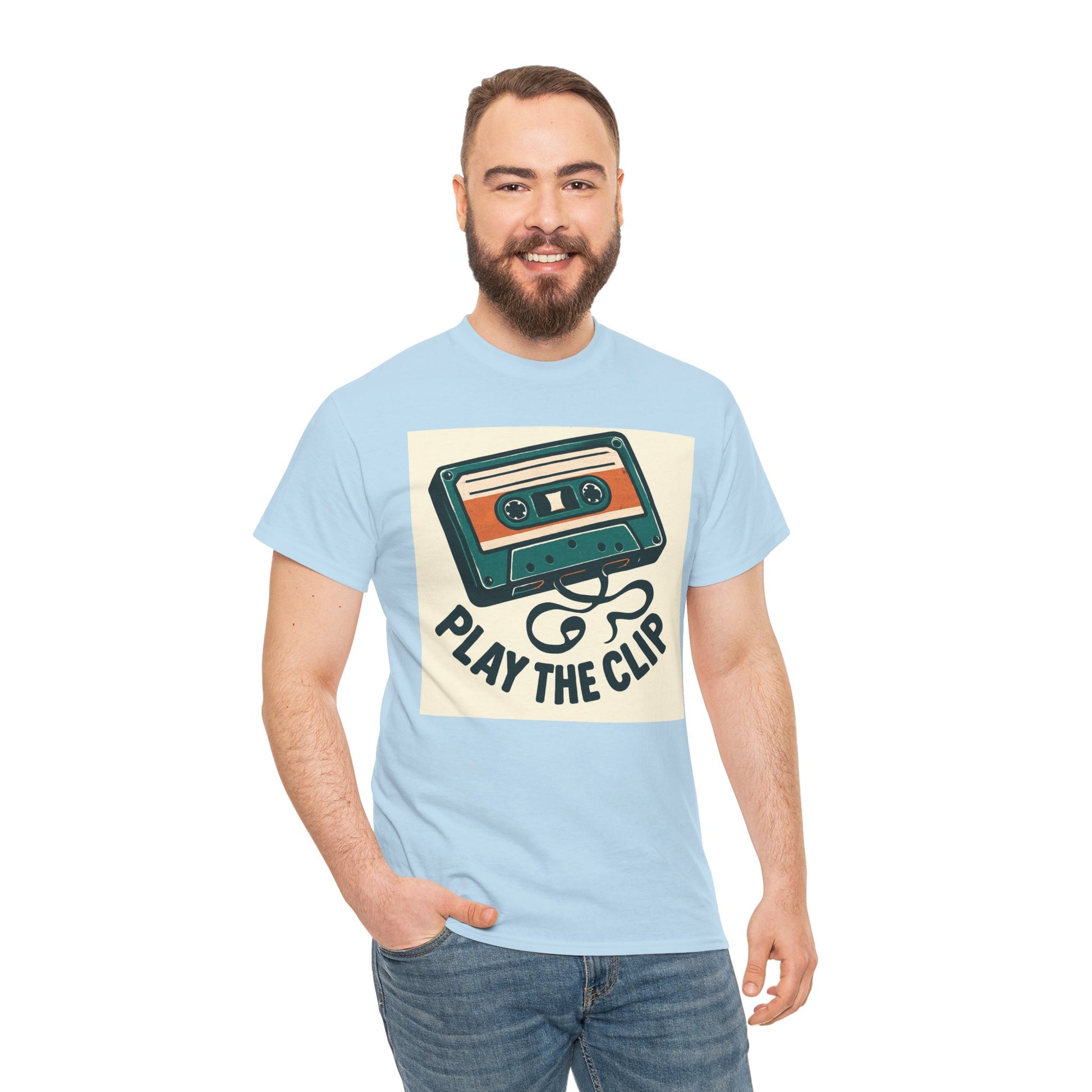 Cassette Tape 'Play the Clip' T-Shirt — Retro Music Tee Printify