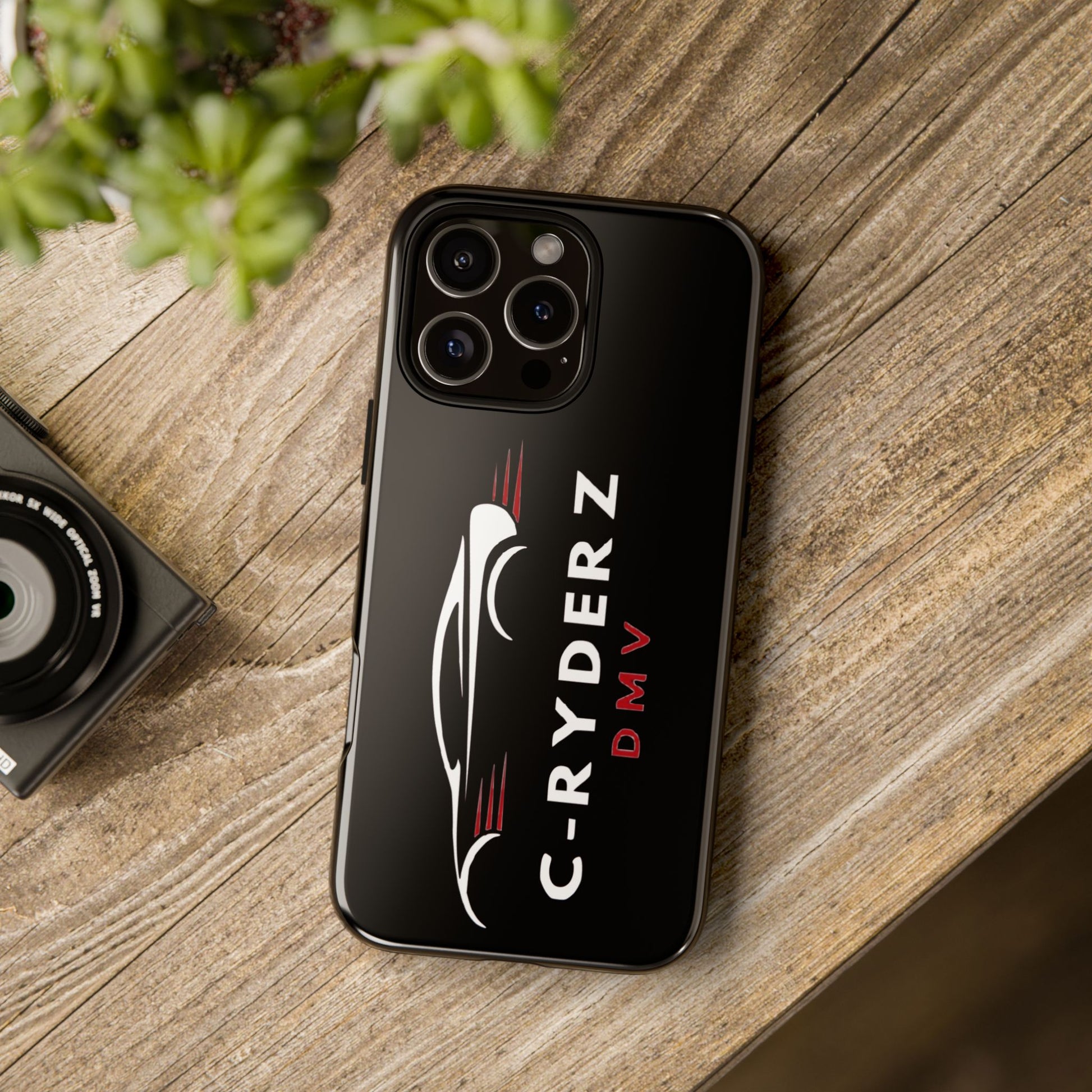 C-Ryderz DMV Black Slim Phone Case — Sporty Car Silhouette Protective Cover Printify