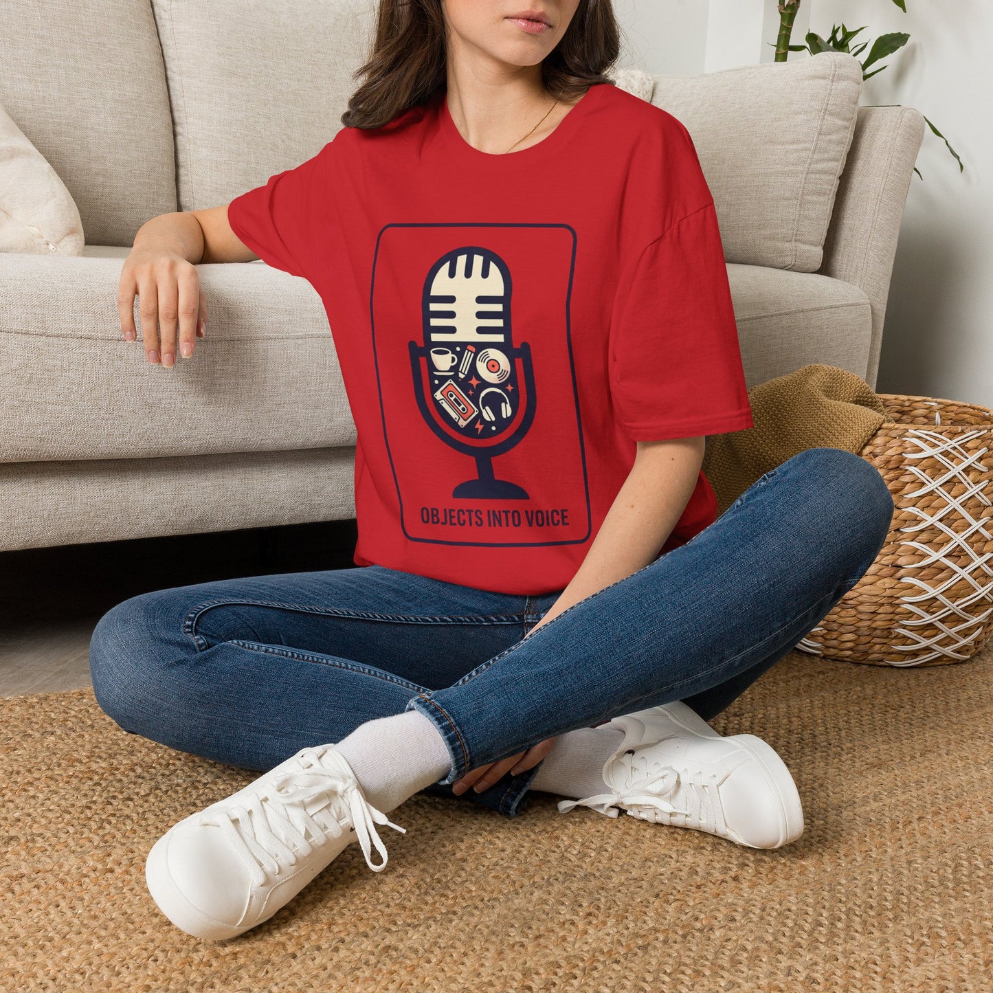 Microphone Graphic T-Shirt — “Objects Into Voice” Podcast Tee