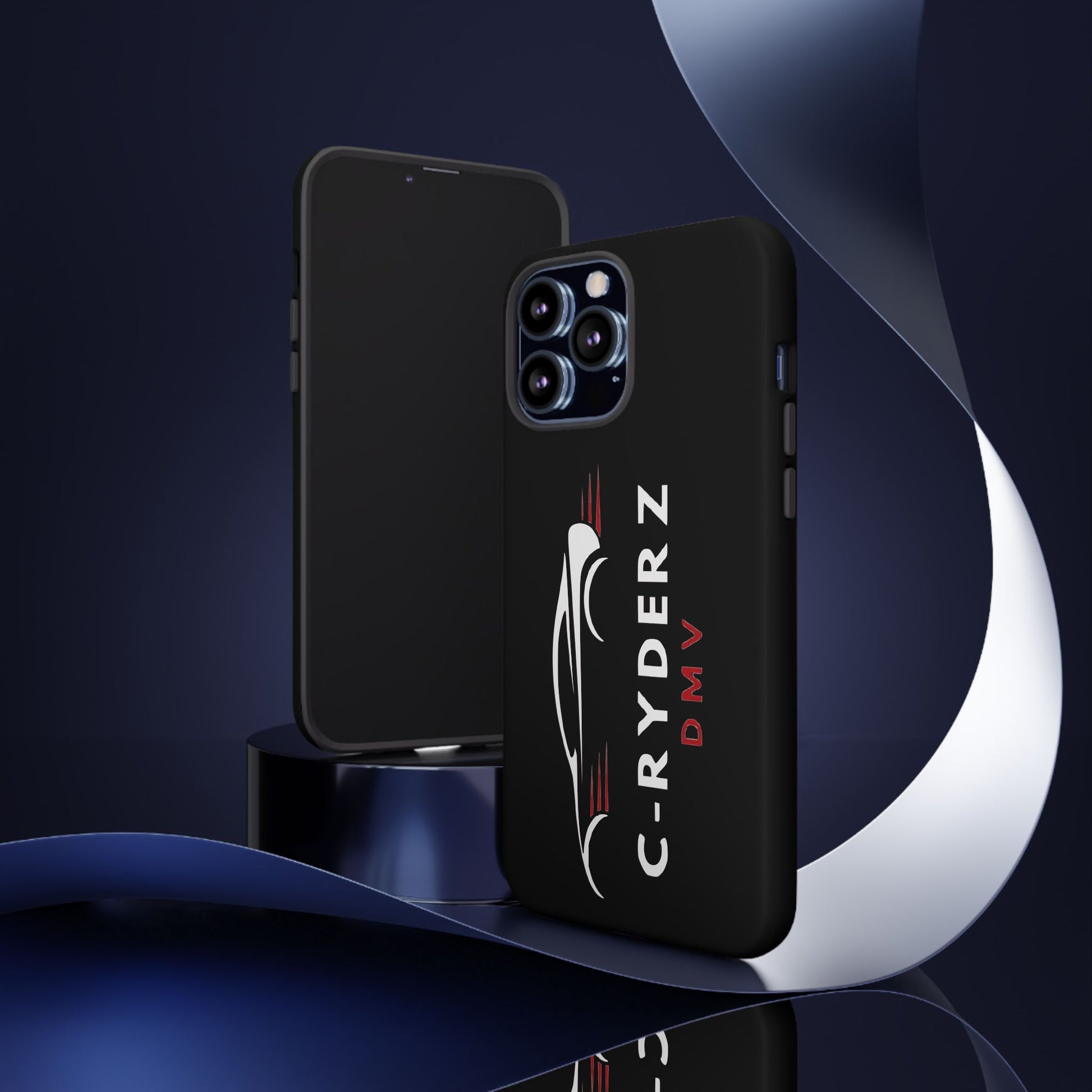 C-Ryderz DMV Black Slim Phone Case — Sporty Car Silhouette Protective Cover Printify
