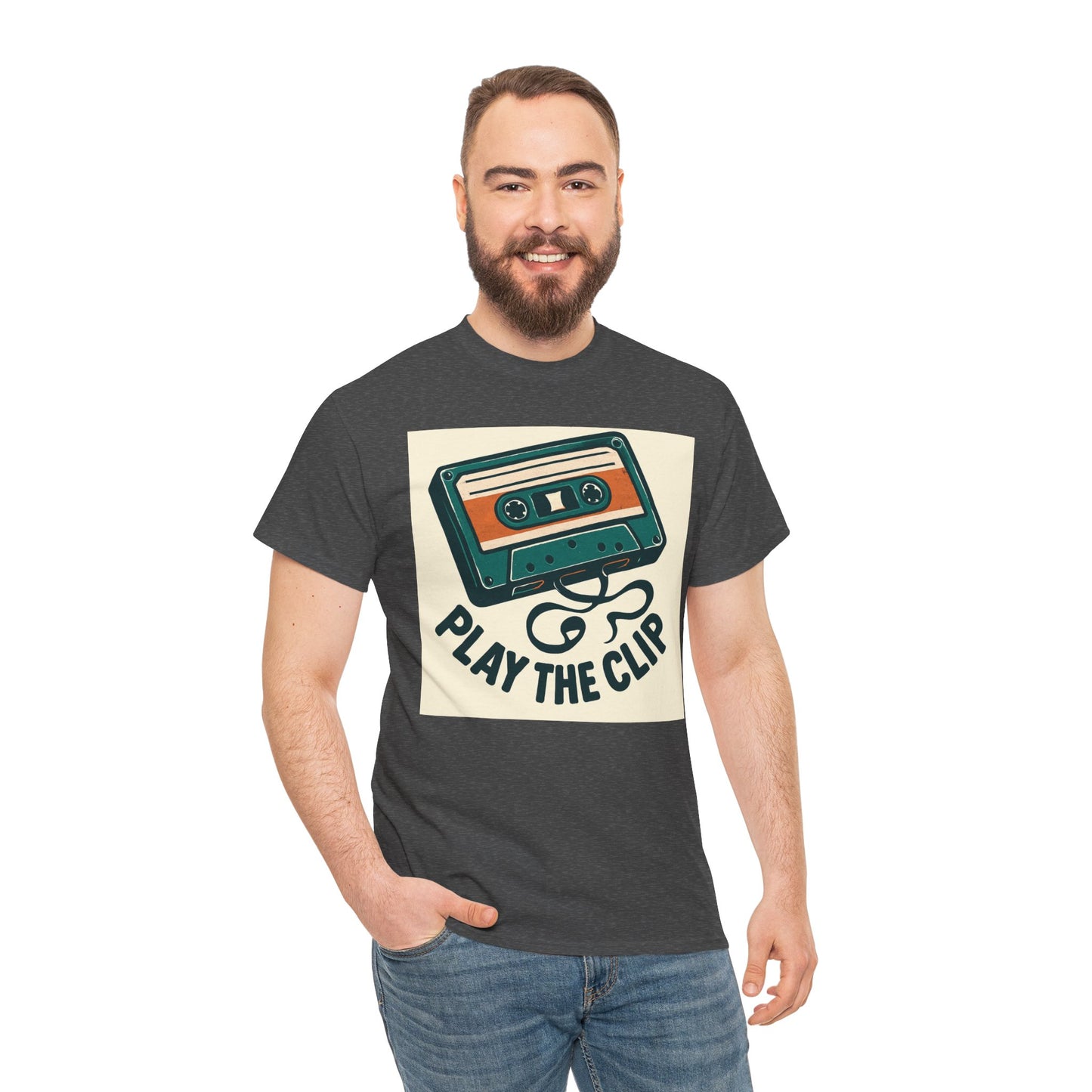 Cassette Tape 'Play the Clip' T-Shirt — Retro Music Tee Printify