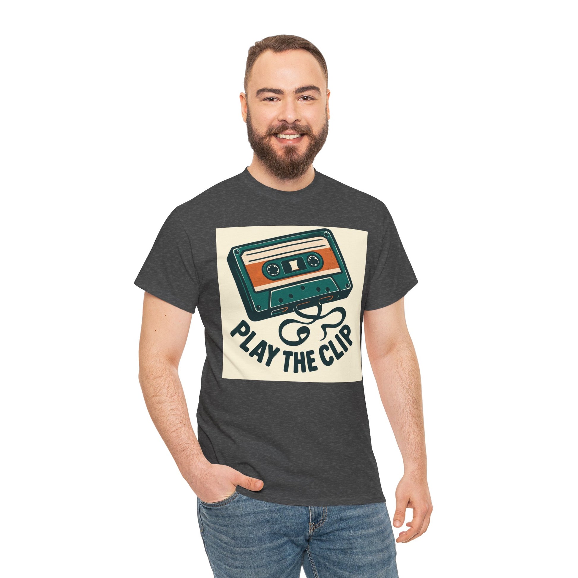 Cassette Tape 'Play the Clip' T-Shirt — Retro Music Tee Printify