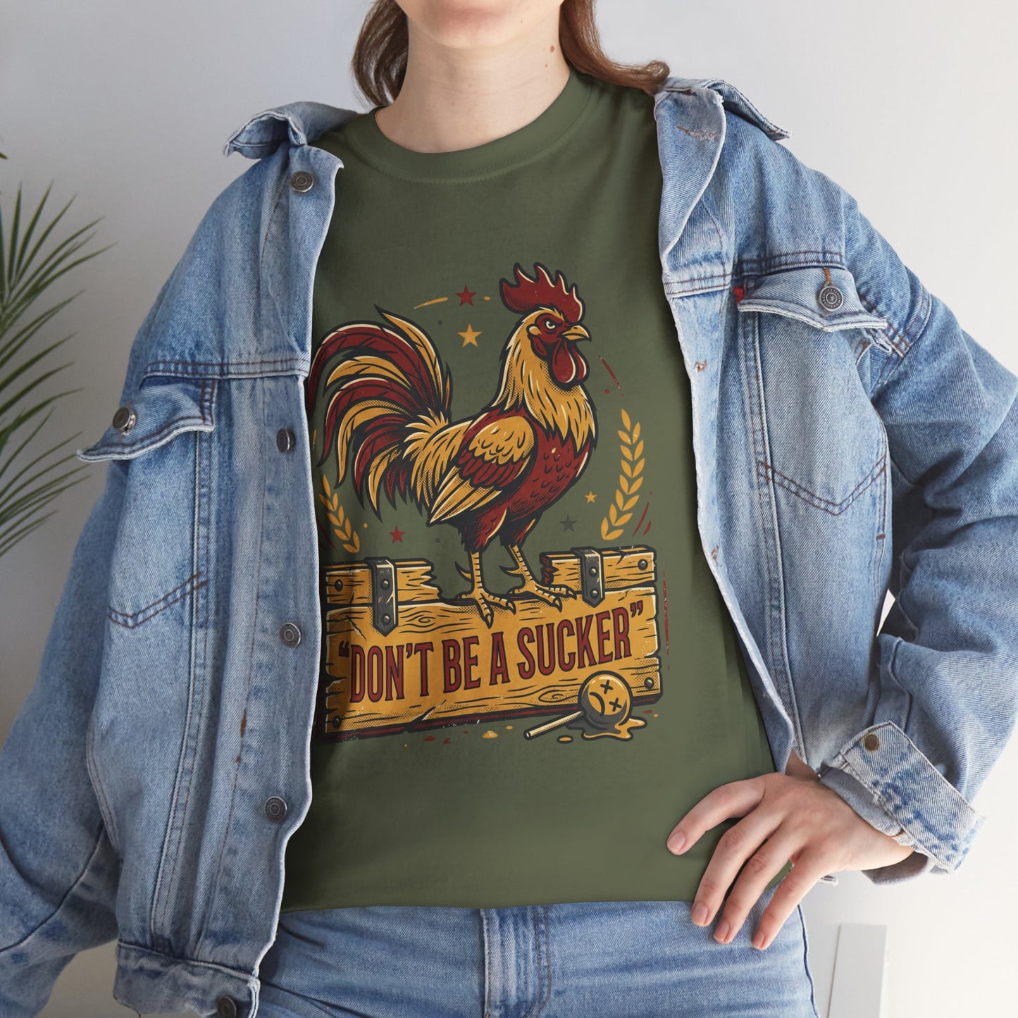 Rooster 'Don't Be a Sucker' Graphic Tee Printify
