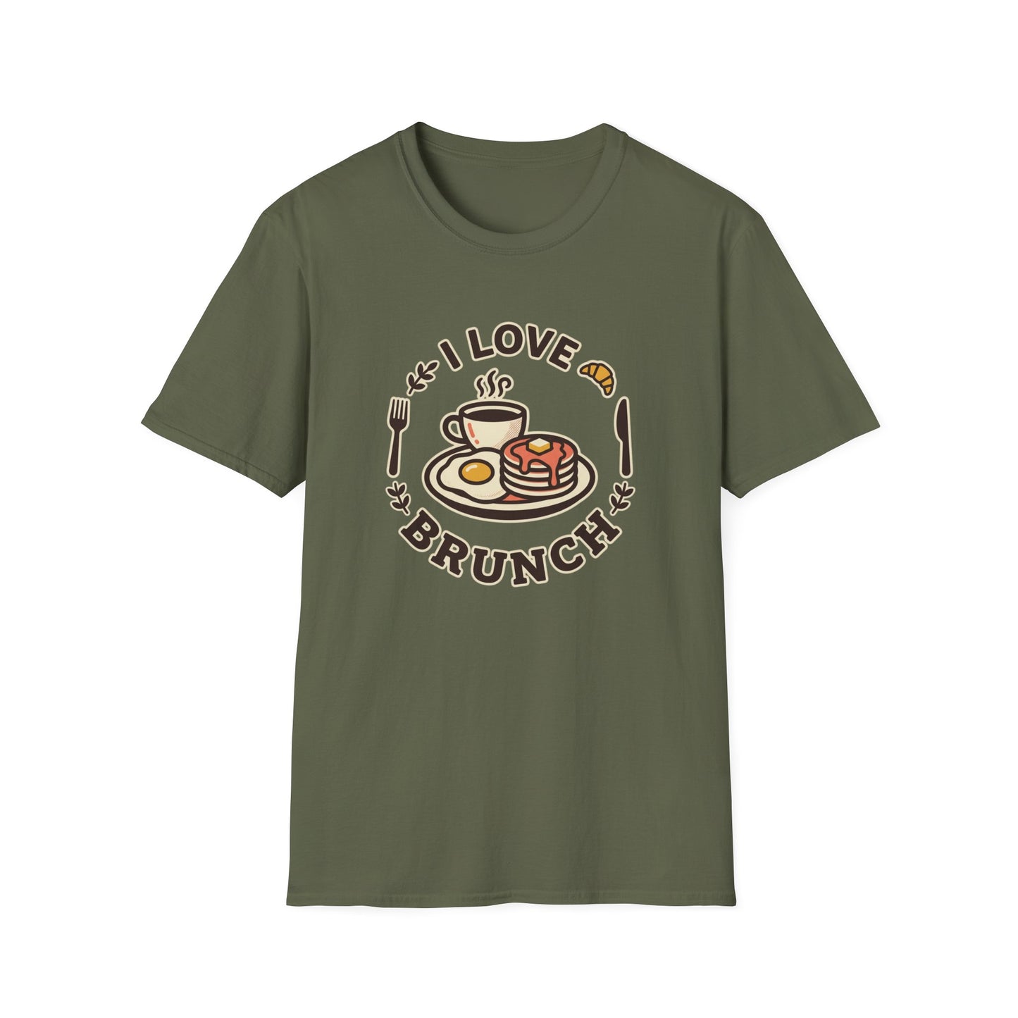 Brunch Lover T-Shirt – "I Love Brunch" Pancakes & Coffee Graphic Tee