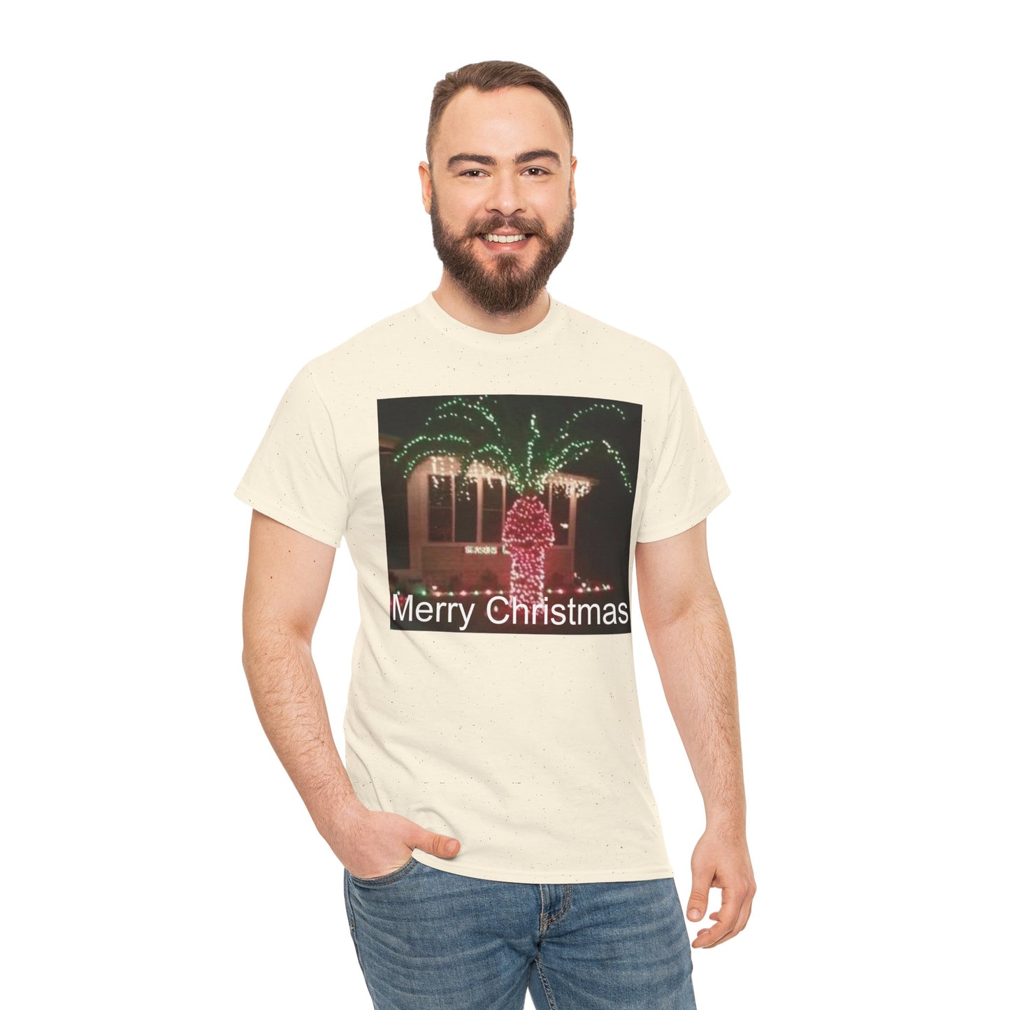 Christmas Lights Tee — 'Merry Christmas' Holiday Graphic T-Shirt Printify