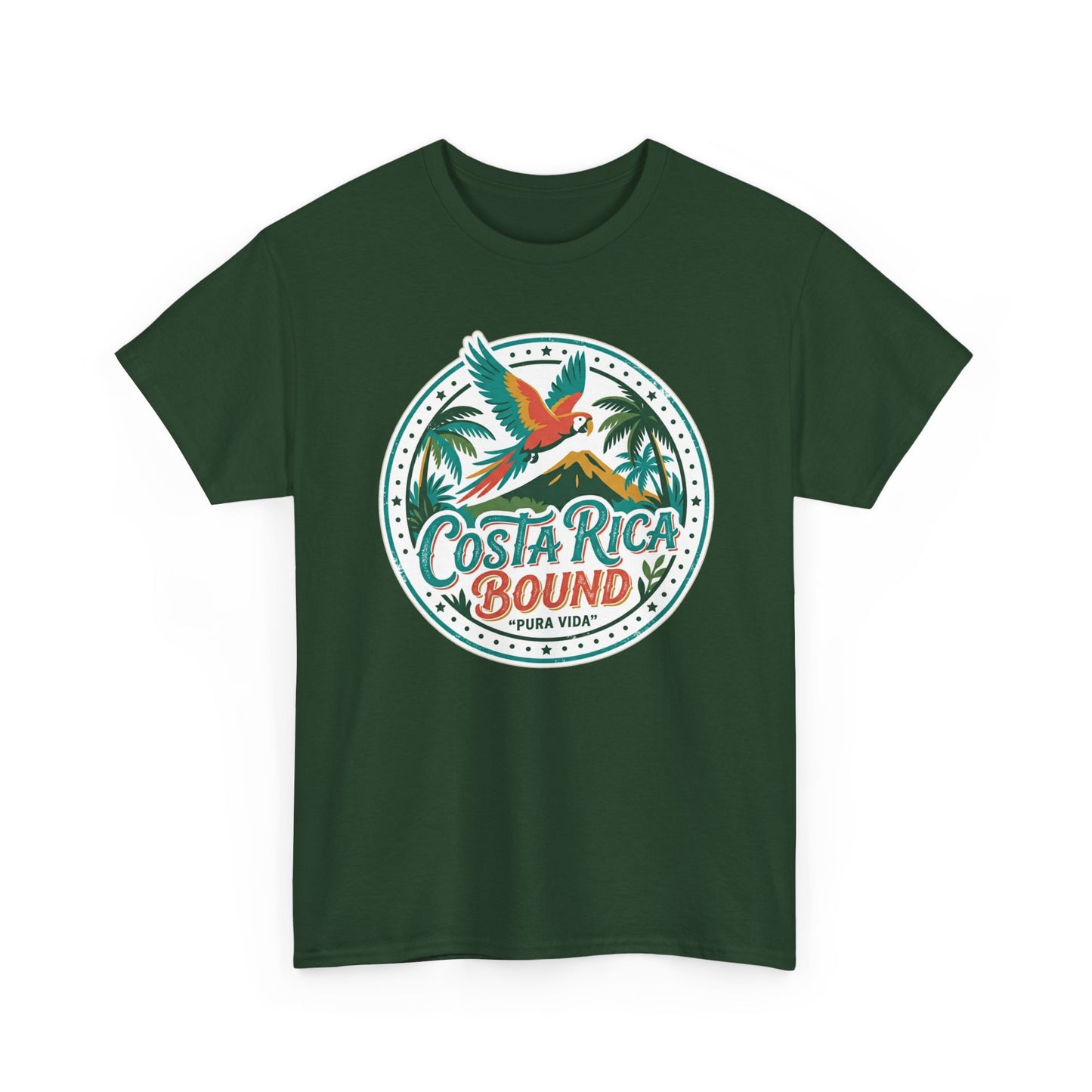 Costa Rica Bound T-Shirt — Tropical Parrot Travel Tee Printify