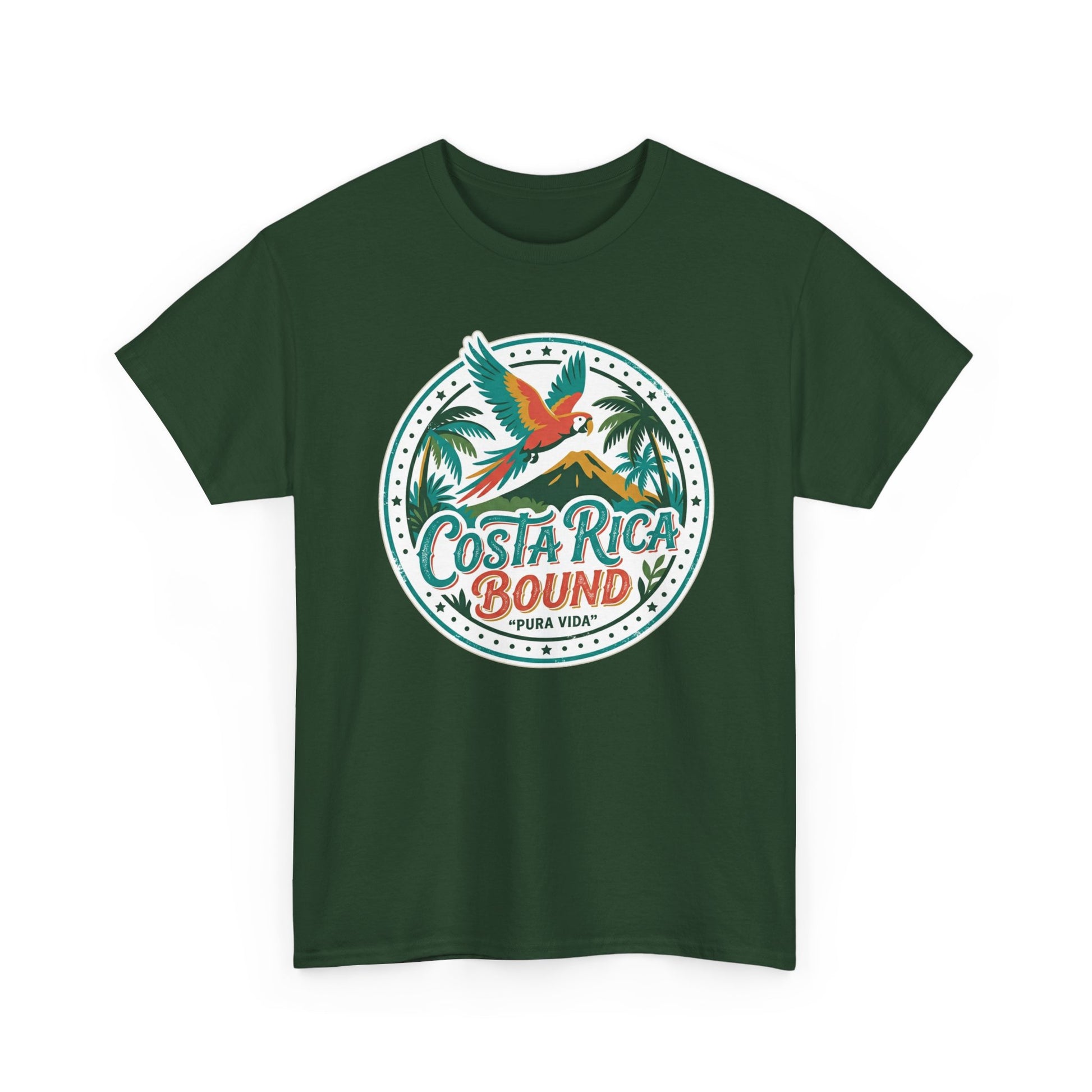 Costa Rica Bound T-Shirt — Tropical Parrot Travel Tee Printify