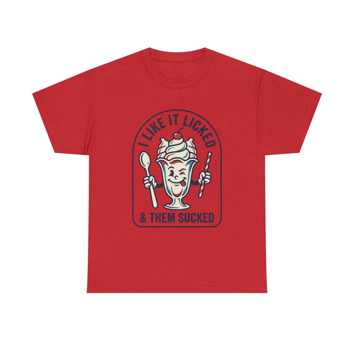 "I Like It Licked & Them Sucked" Retro Dessert Shirt - Ice Cream Sundae Tee