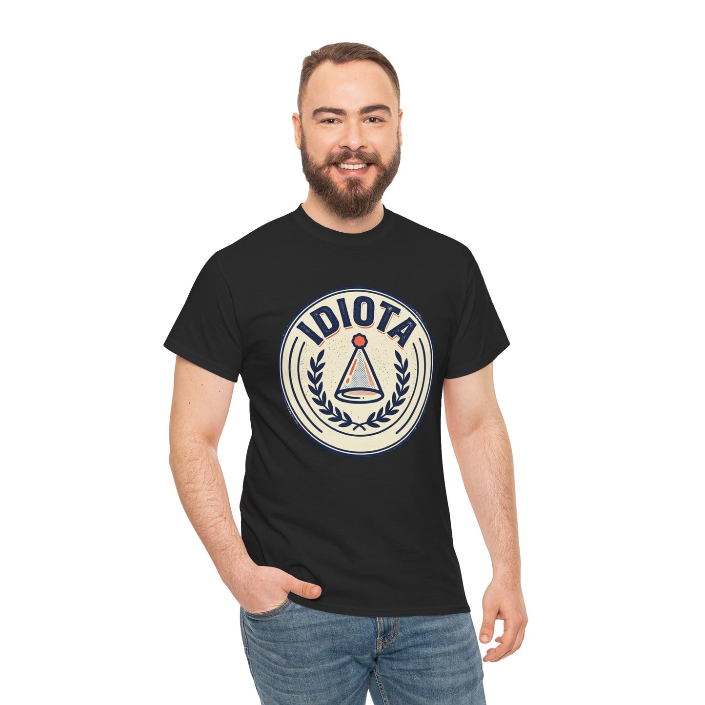 Idiota Crest T-Shirt — Vintage Emblem Graphic Tee