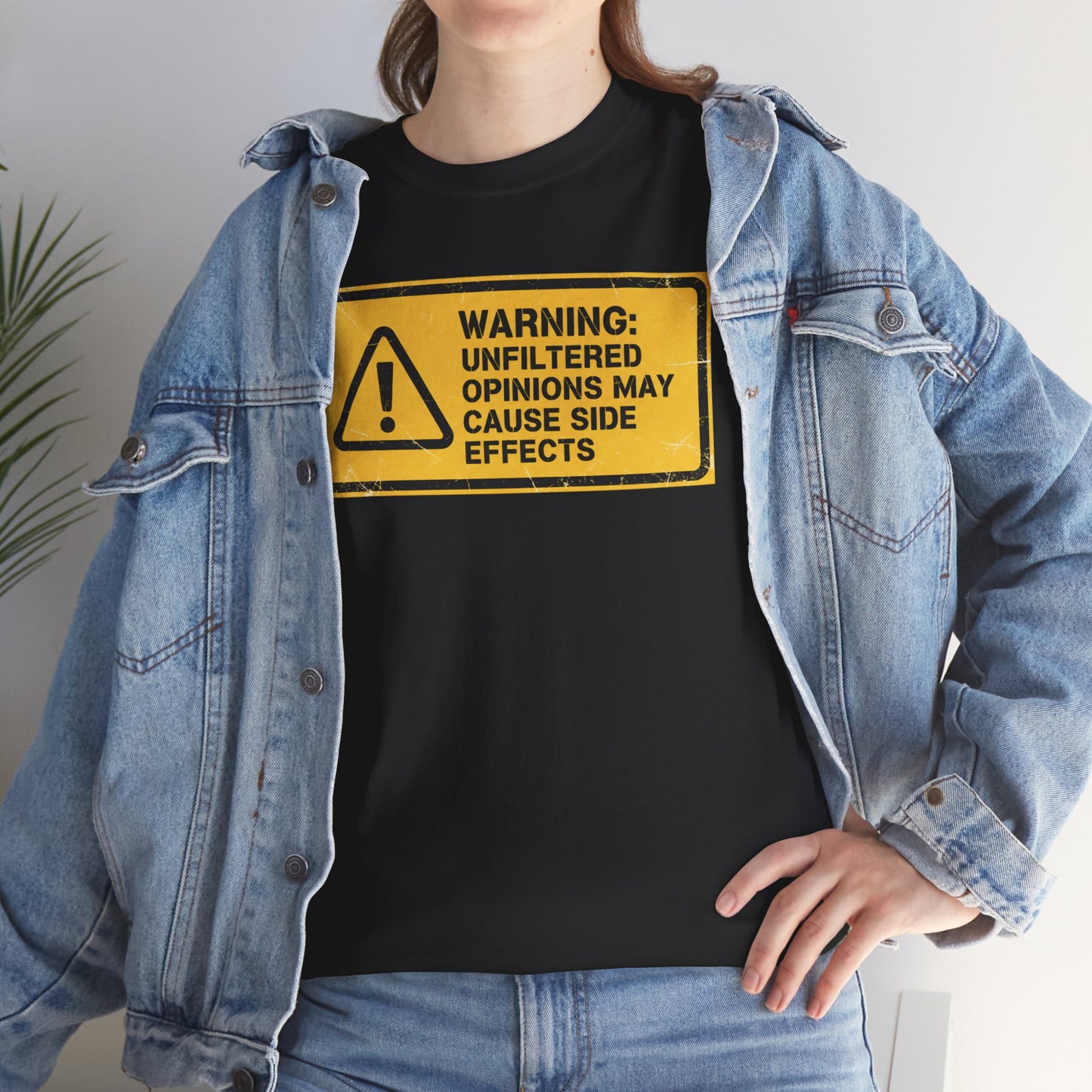 T-Shirt — "Warning: Unfiltered Opinions May Cause Side Effects" Graphic Tee