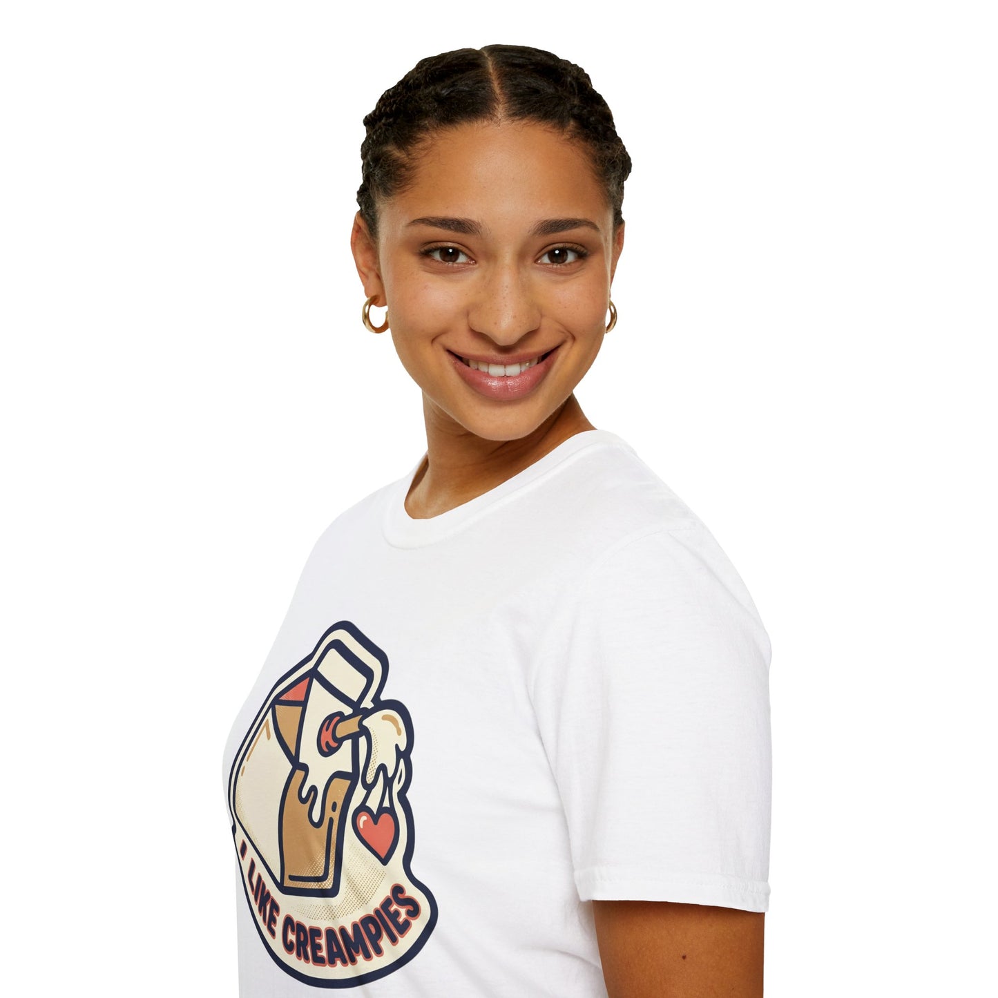 Cream Pie Cartoon T-Shirt — "I Like Creampies" Retro Milk Carton Graphic Tee