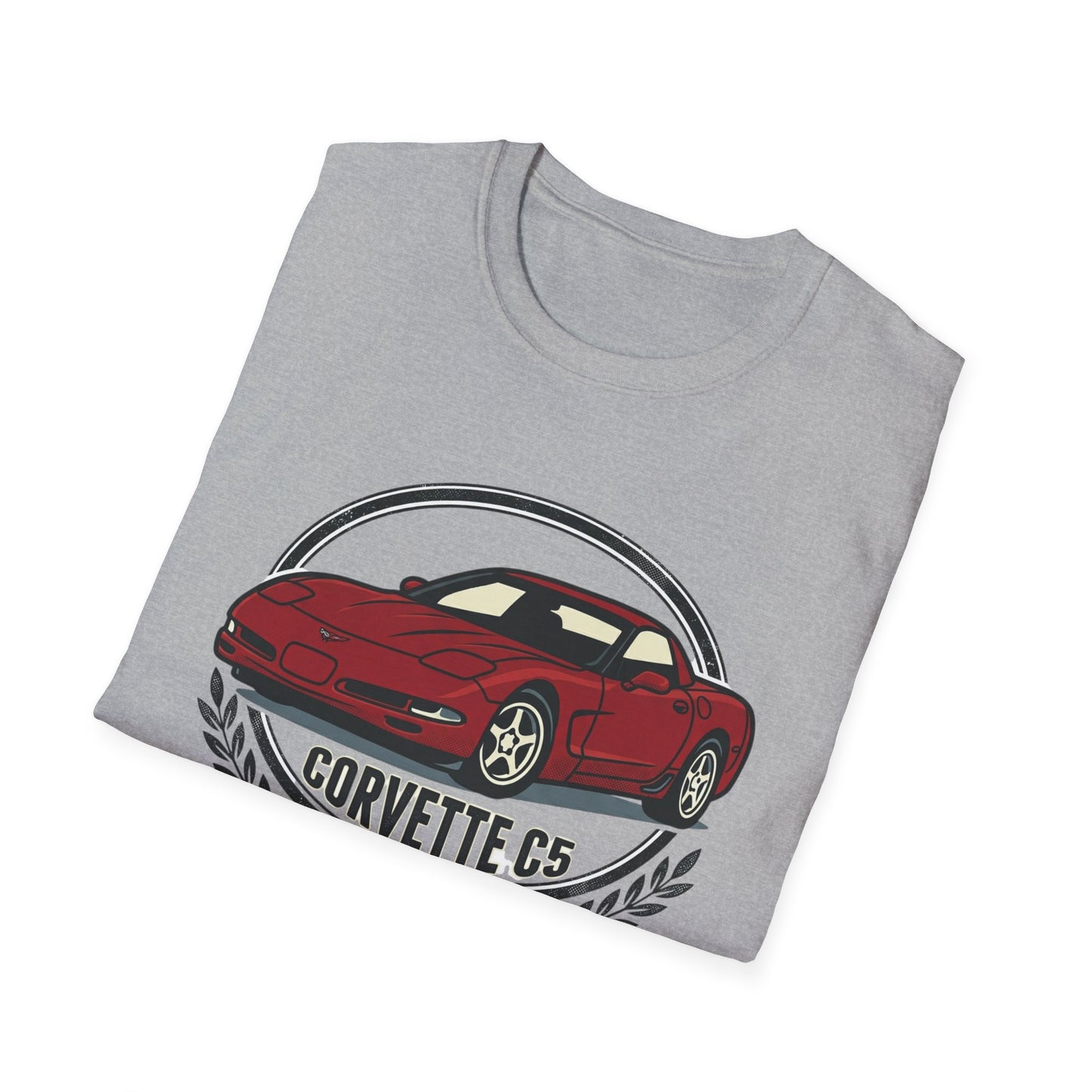 Corvette C5 T-Shirt – Classic Red Sports Car Crewneck for Car Enthusiasts
