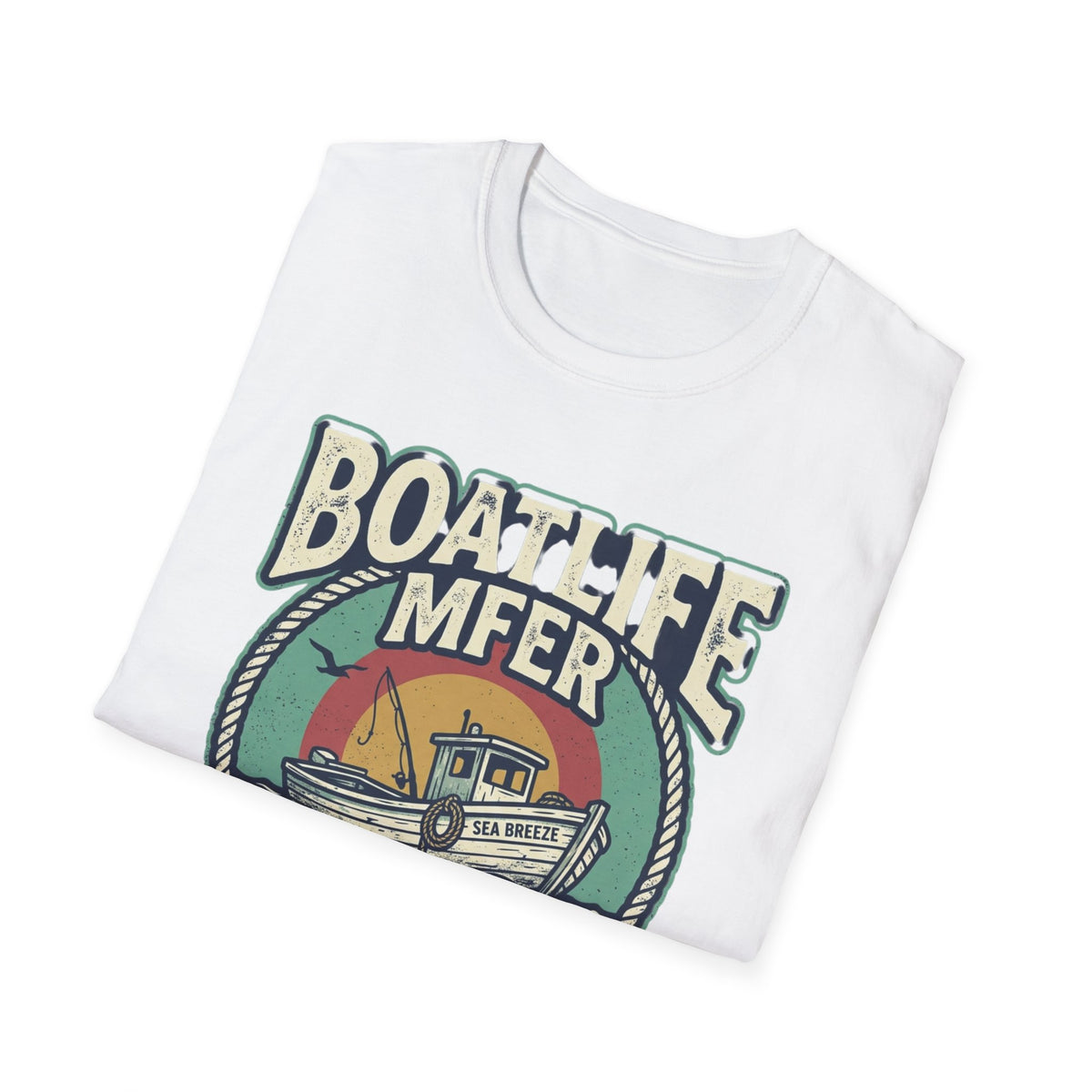Boat Life T-Shirt – Vintage Fishing Boat Graphic 'Boat Life MFER' Tee