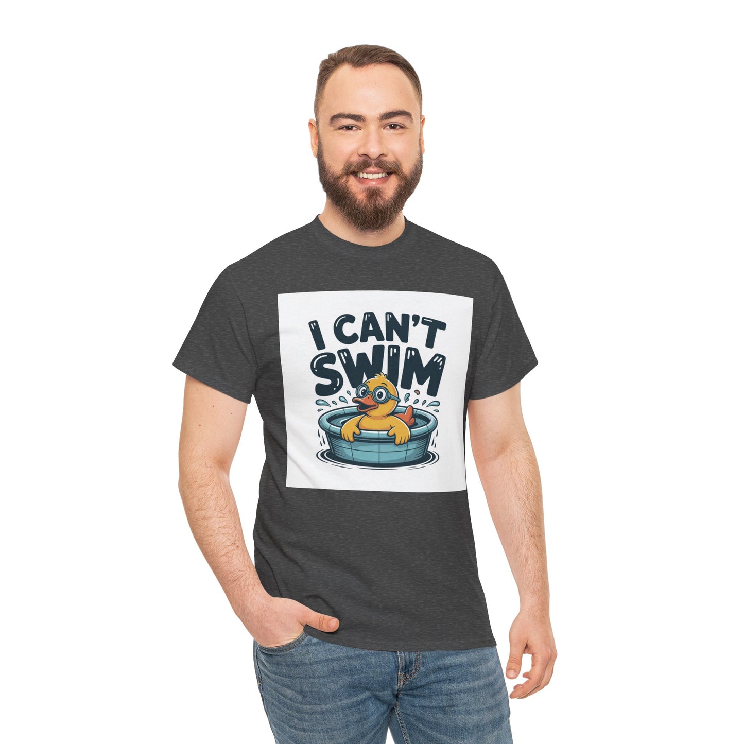 I Can't Swim Duck T-Shirt — Cute Funny Pool Float Graphic Tee
