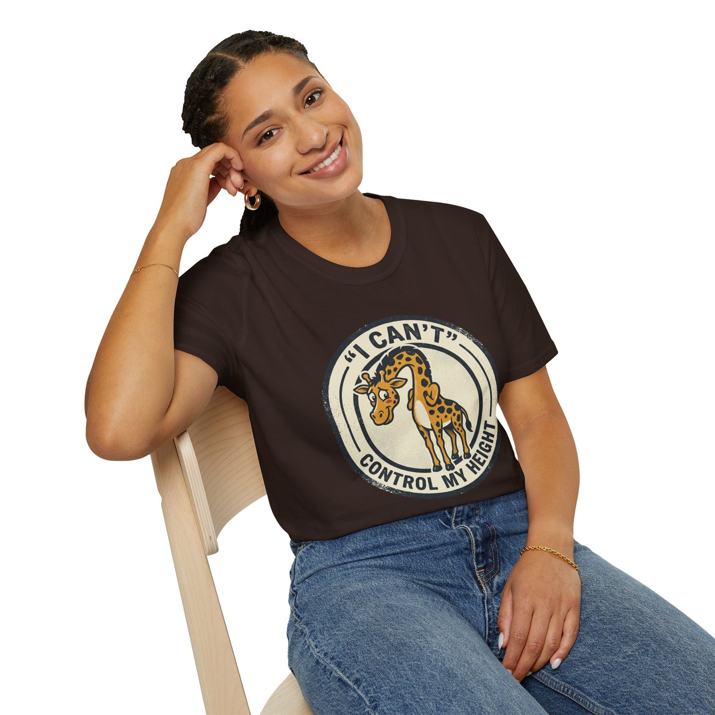 Giraffe 'I Can't Control My Height' T-Shirt