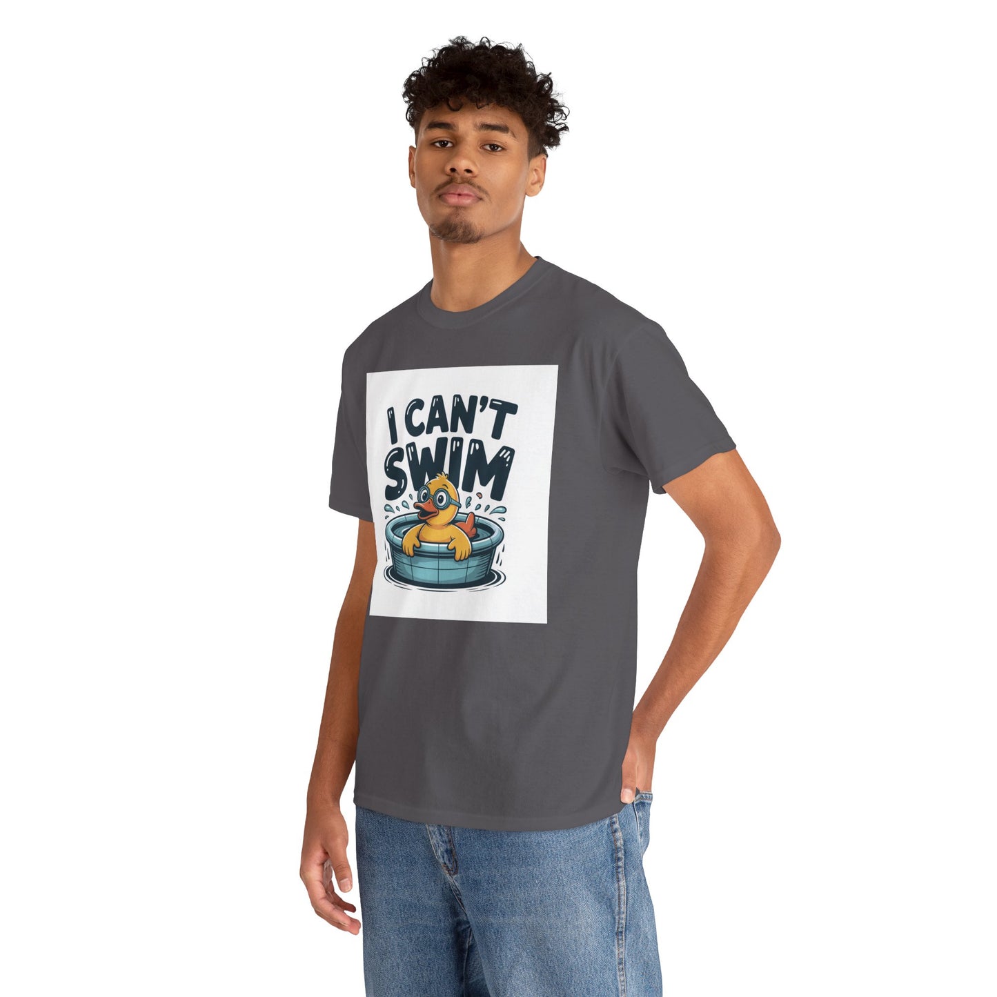 I Can't Swim Duck T-Shirt — Cute Funny Pool Float Graphic Tee
