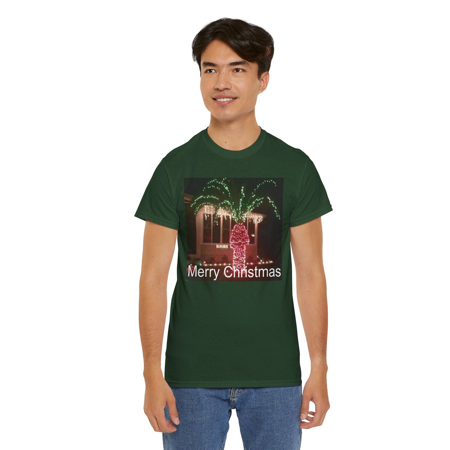 Christmas Lights Tee — 'Merry Christmas' Holiday Graphic T-Shirt Printify