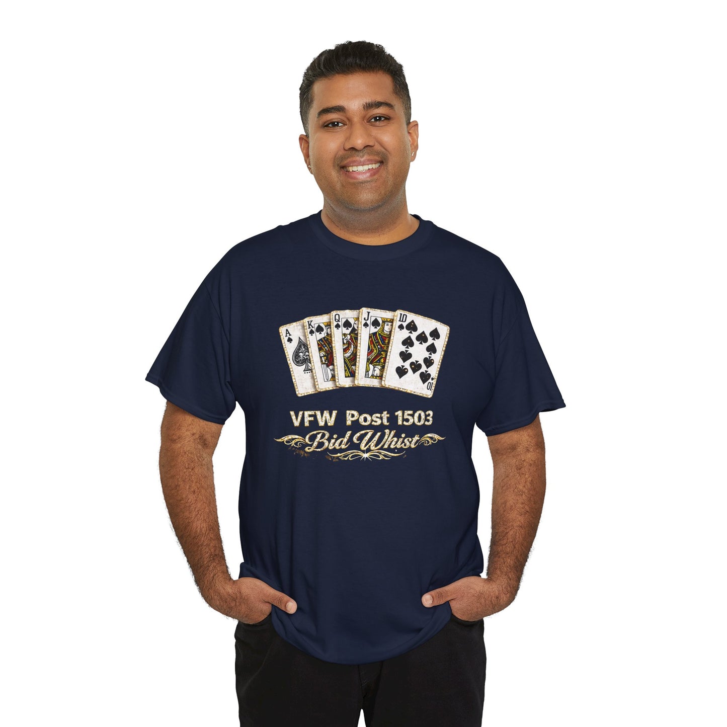 Veterans VFW Poker Night Tee – "VFW Post 1503" Playing Cards Design