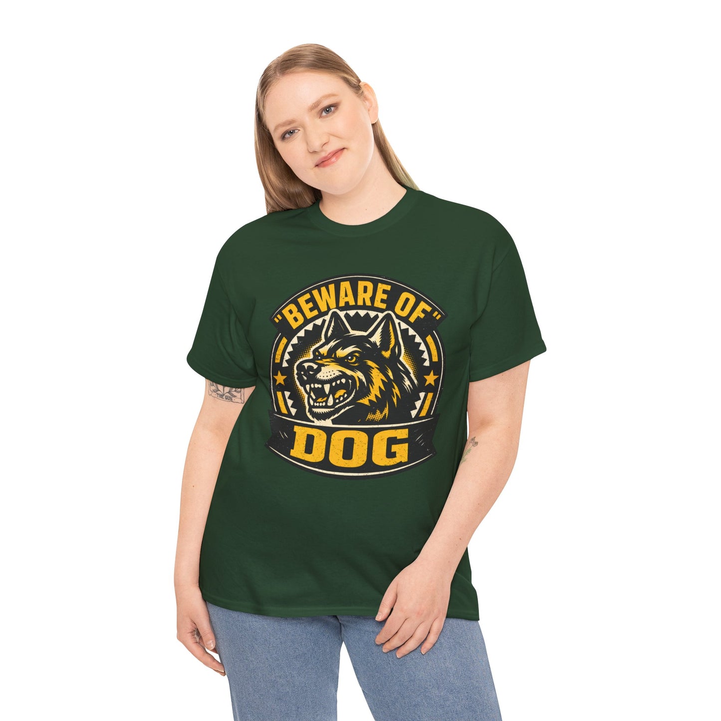 Beware of Dog T-Shirt — Retro Aggressive Dog Warning Graphic Tee Printify