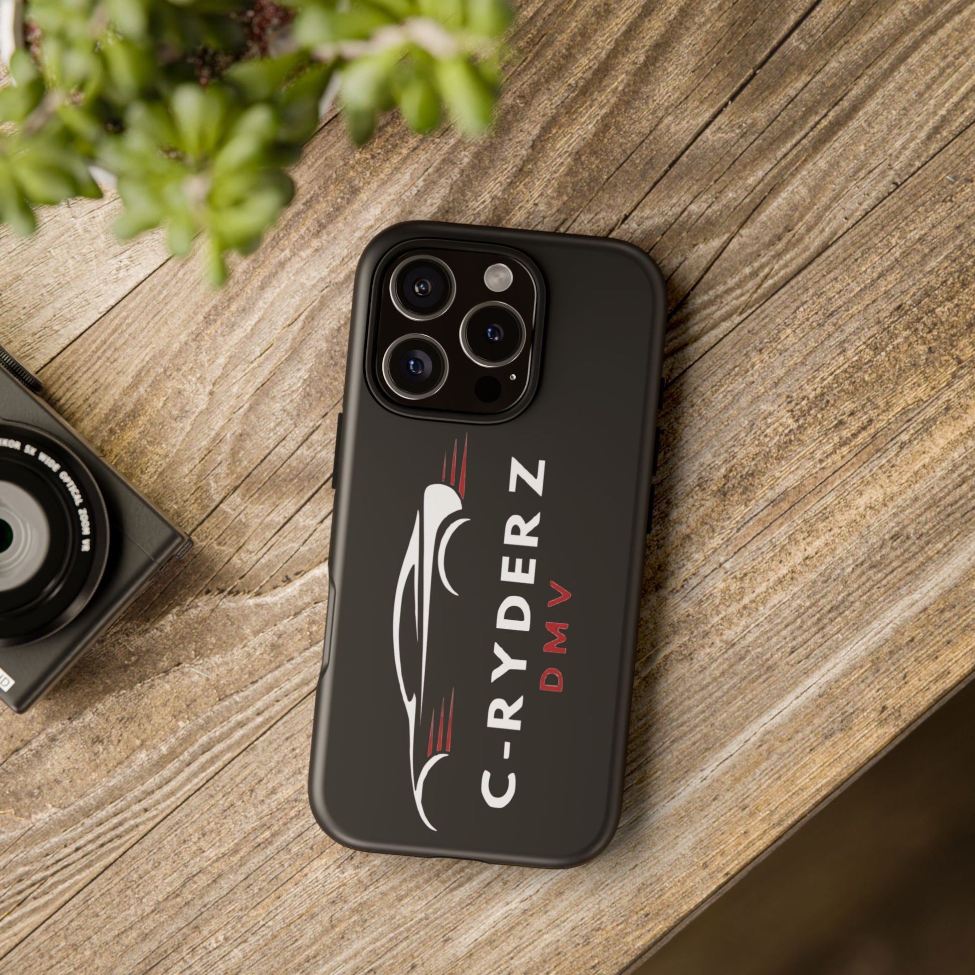 C-Ryderz DMV Black Slim Phone Case — Sporty Car Silhouette Protective Cover Printify