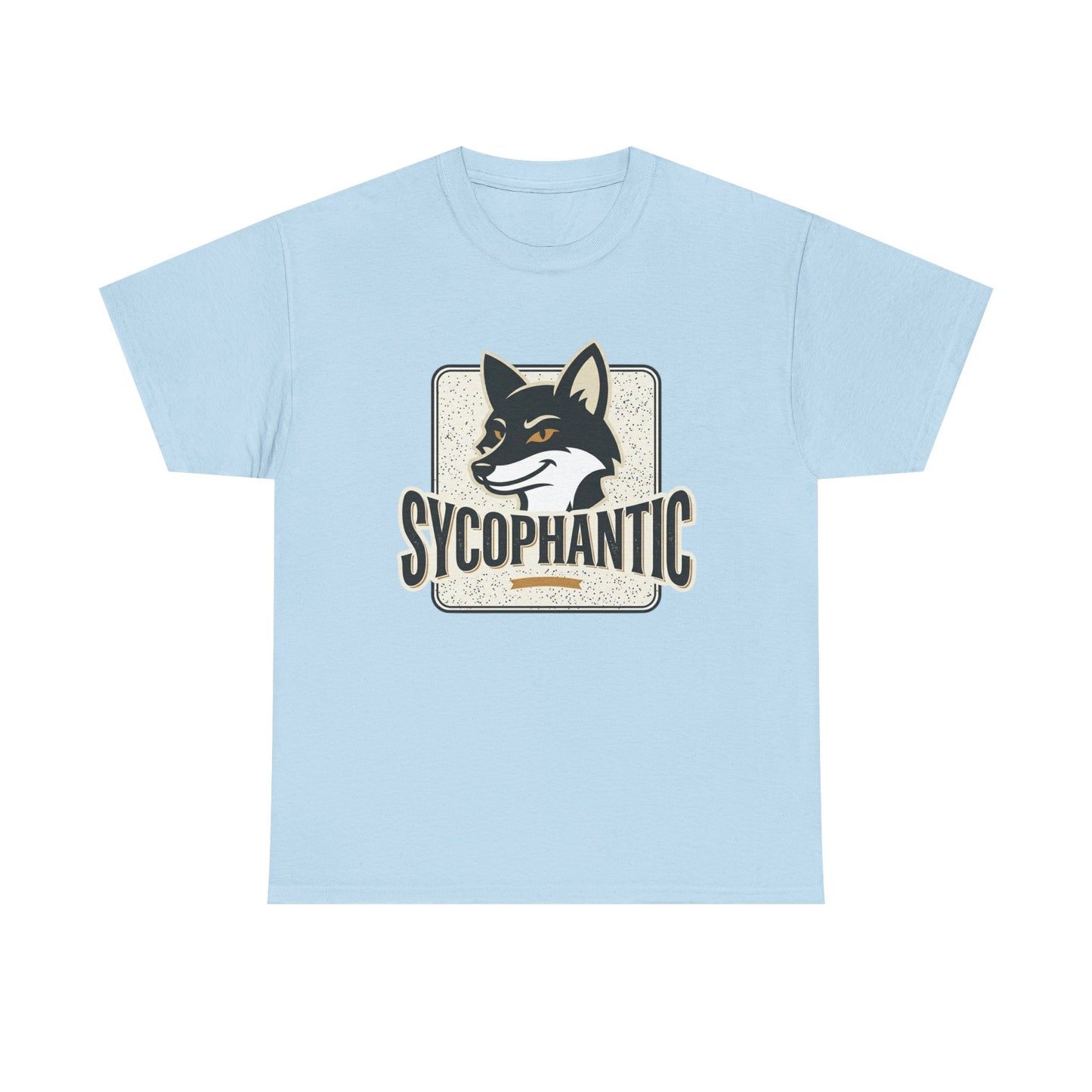 Sycophantic Fox Graphic Tee — Retro Animal Logo T-Shirt