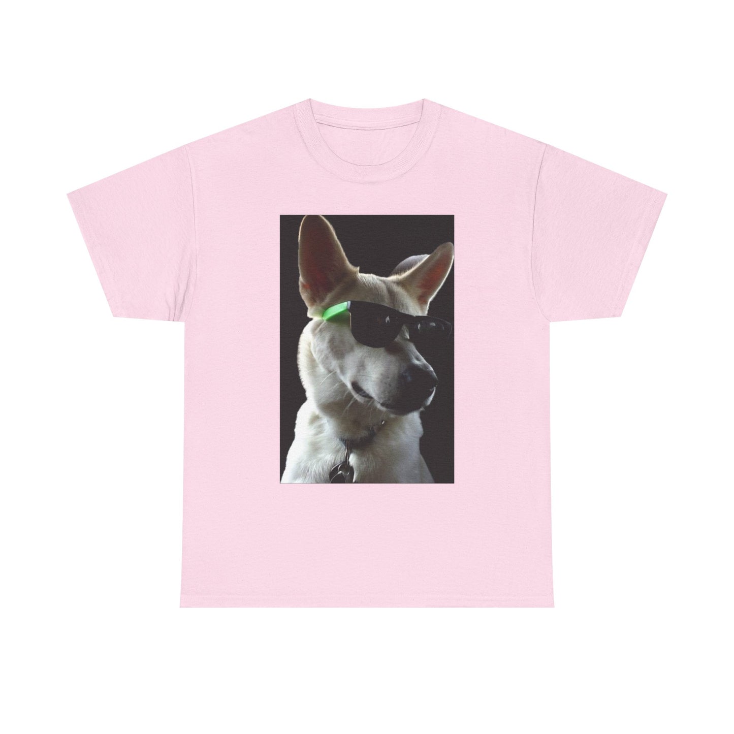 Cyberpunk Dog Photo Tee — Futuristic Bull Terrier Graphic T-Shirt Printify