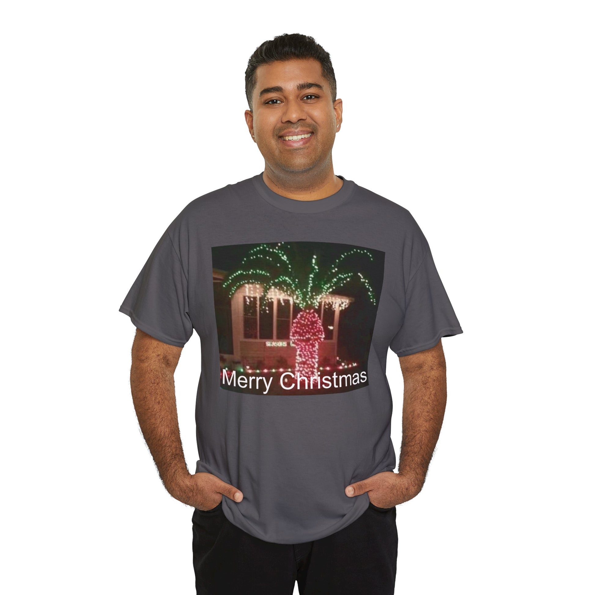 Christmas Lights Tee — 'Merry Christmas' Holiday Graphic T-Shirt Printify