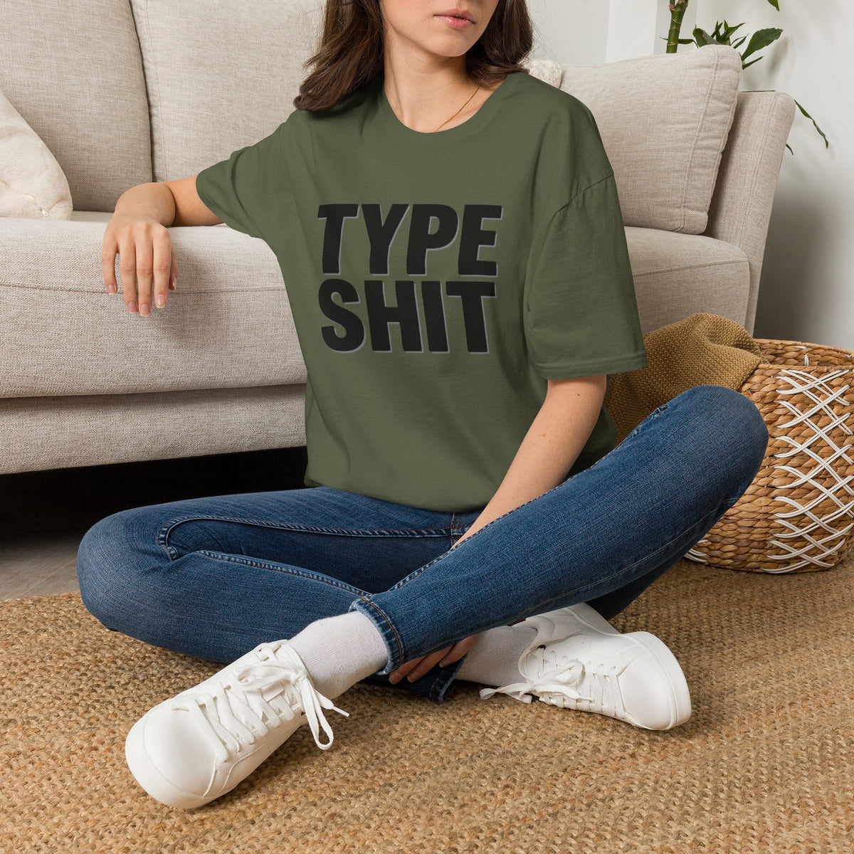 Type Shit Graphic T‑Shirt — Funny Bold Text Tee for Typographers & Designers