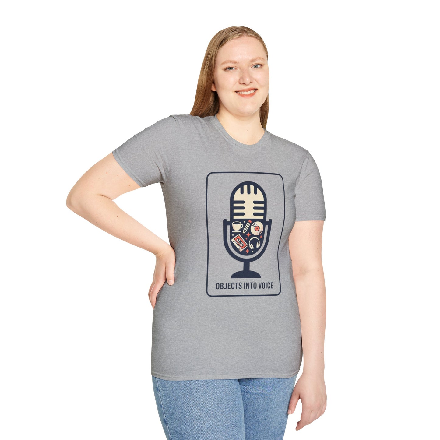 Microphone Graphic T-Shirt — “Objects Into Voice” Podcast Tee