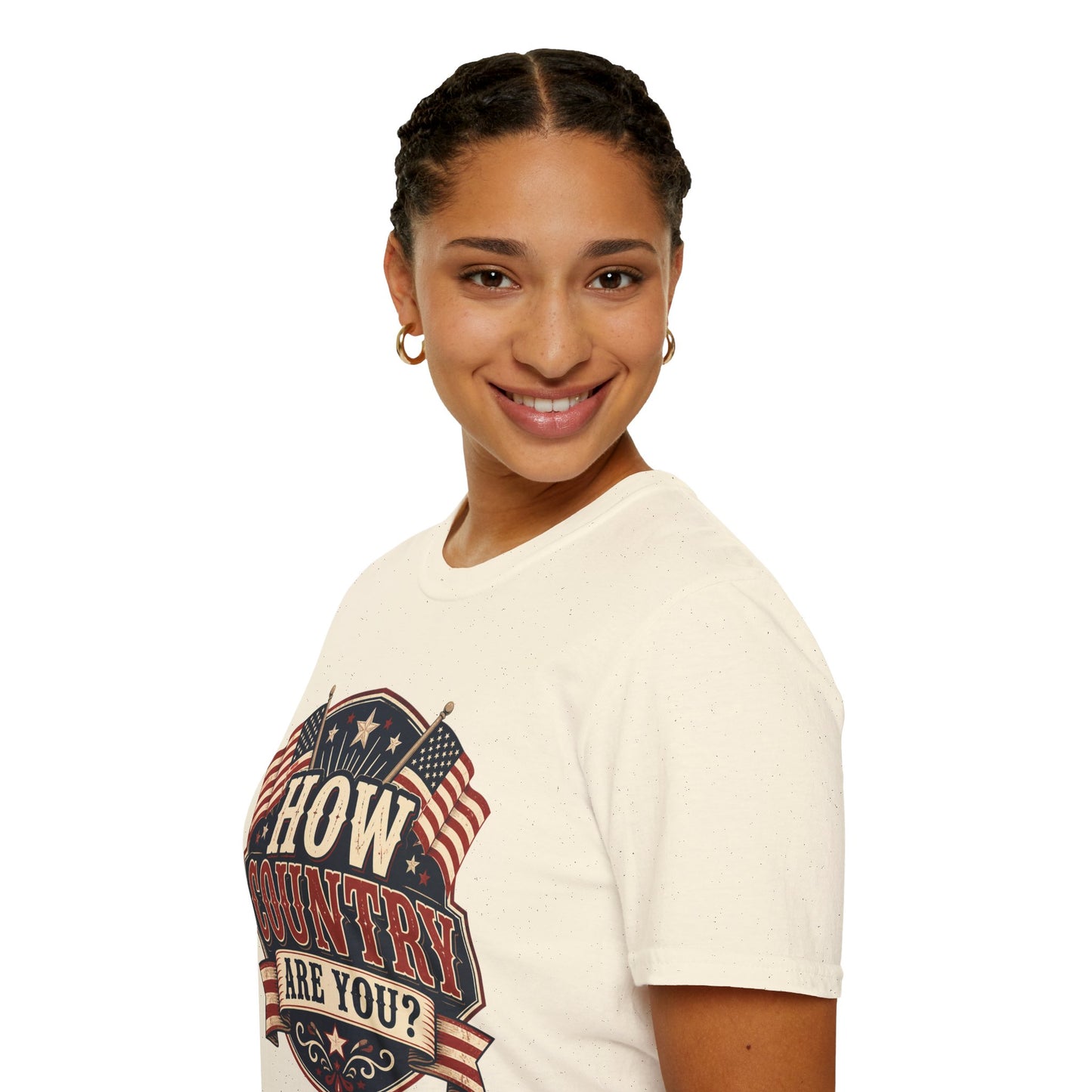 How Country Are You? T-Shirt — Vintage American Flag Country Graphic Tee