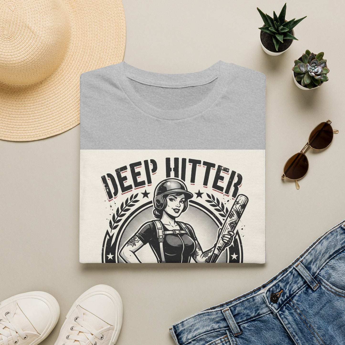 Deep Hitter Baseball Tee — Vintage Softball Graphic Shirt